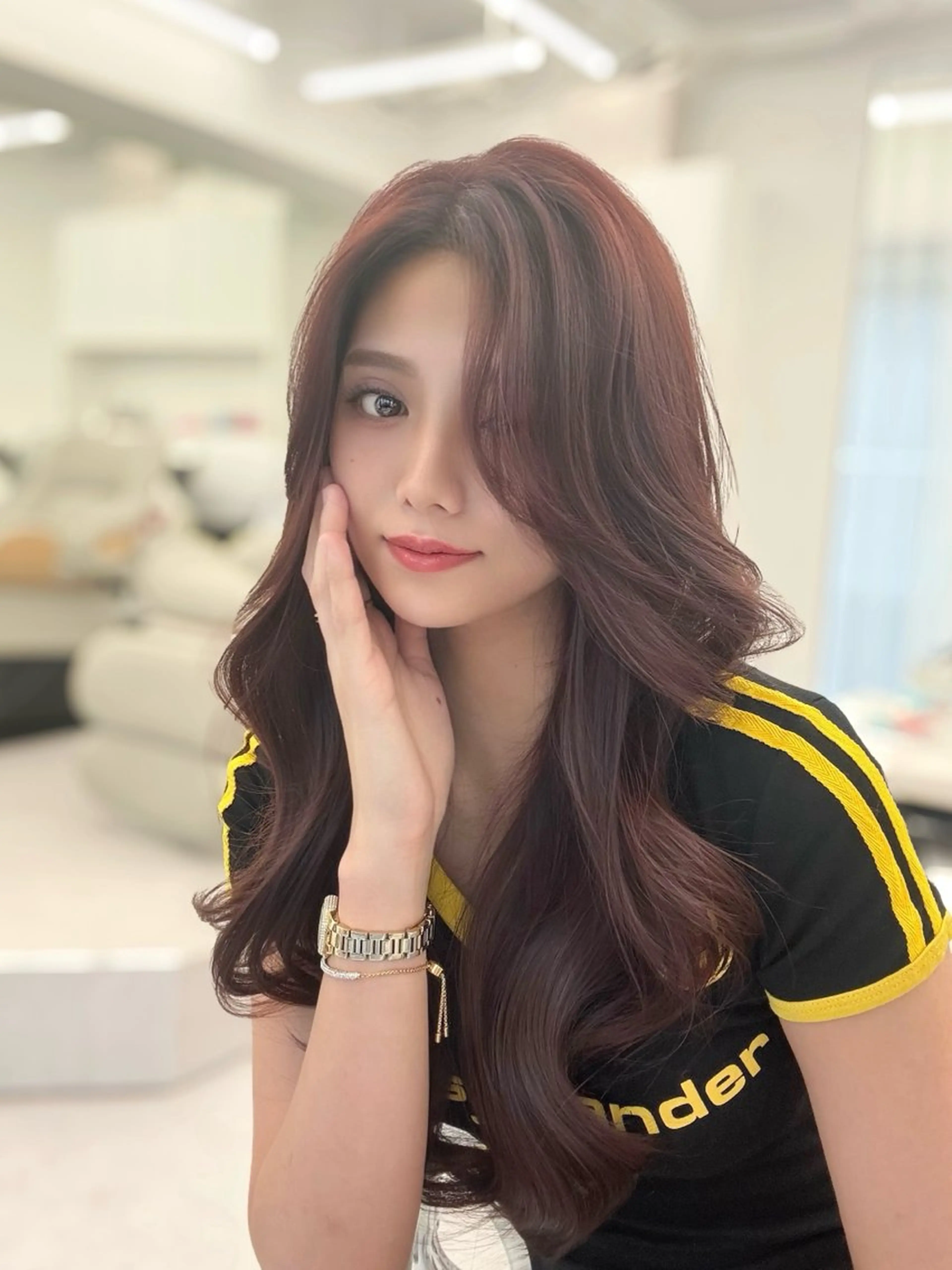 ロング カラー カット トリートメント 顔まわりの神様✨ 透明感カラー藤嶋秀幸のヘアスタイル