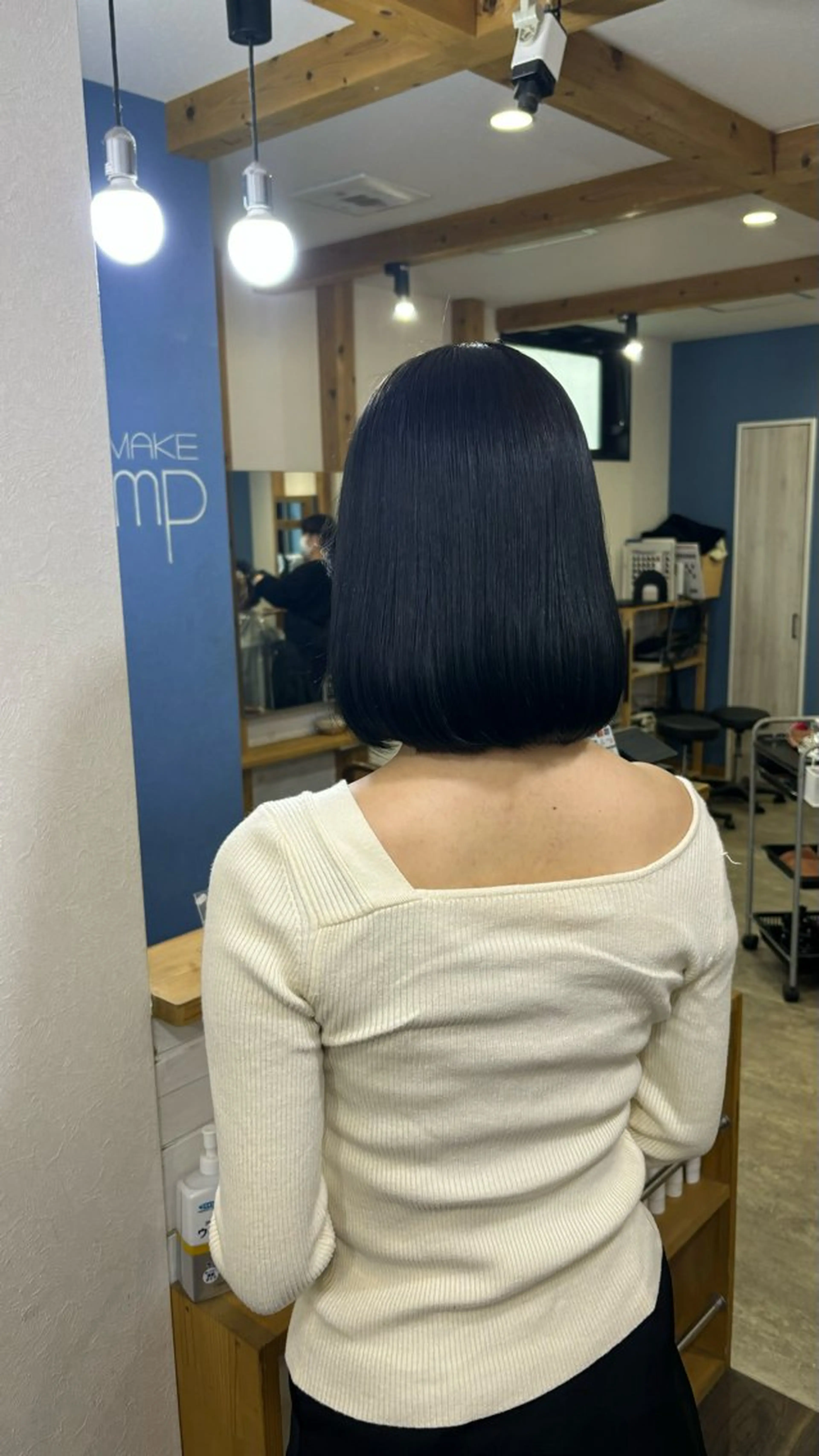 ショート カラー 黒髪 ブルーカラー ブルーブラック 透明感カラー ブルーJR高槻本店所属・高槻No.1髪質改善 /艶髪カラー/たくみのヘアスタイル