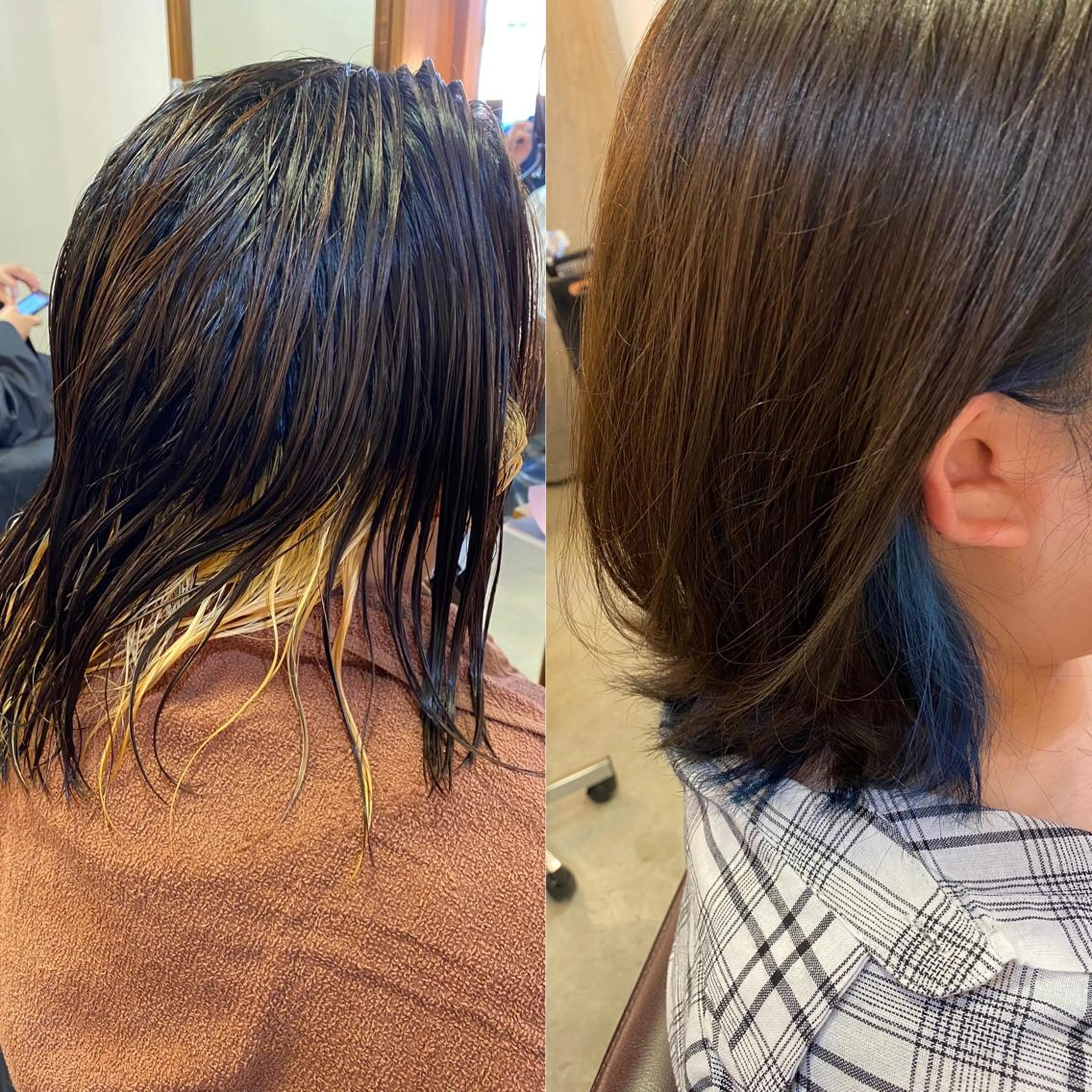 ミディアム カラー ヘアアレンジ アッシュ ブルーカラー インナーカラー カット ヘアカラー SALOWIN京都河原町Suite店所属・外国人風レイヤー/ ハイトーンSHUのヘアスタイル