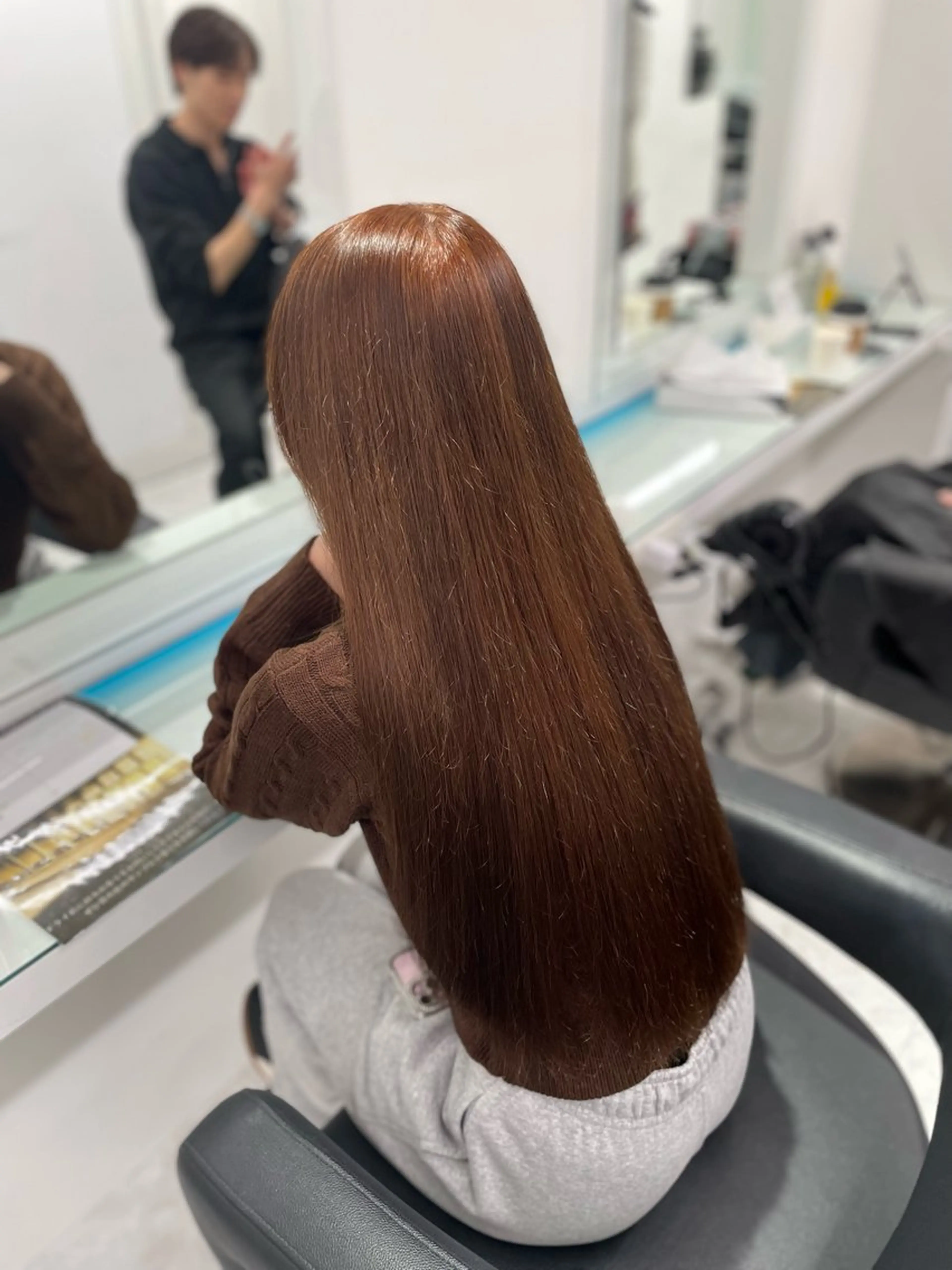 ロング カラー ヘアカラー トリートメント トレンド暖色ヘア🍒 miu🍒のヘアスタイル