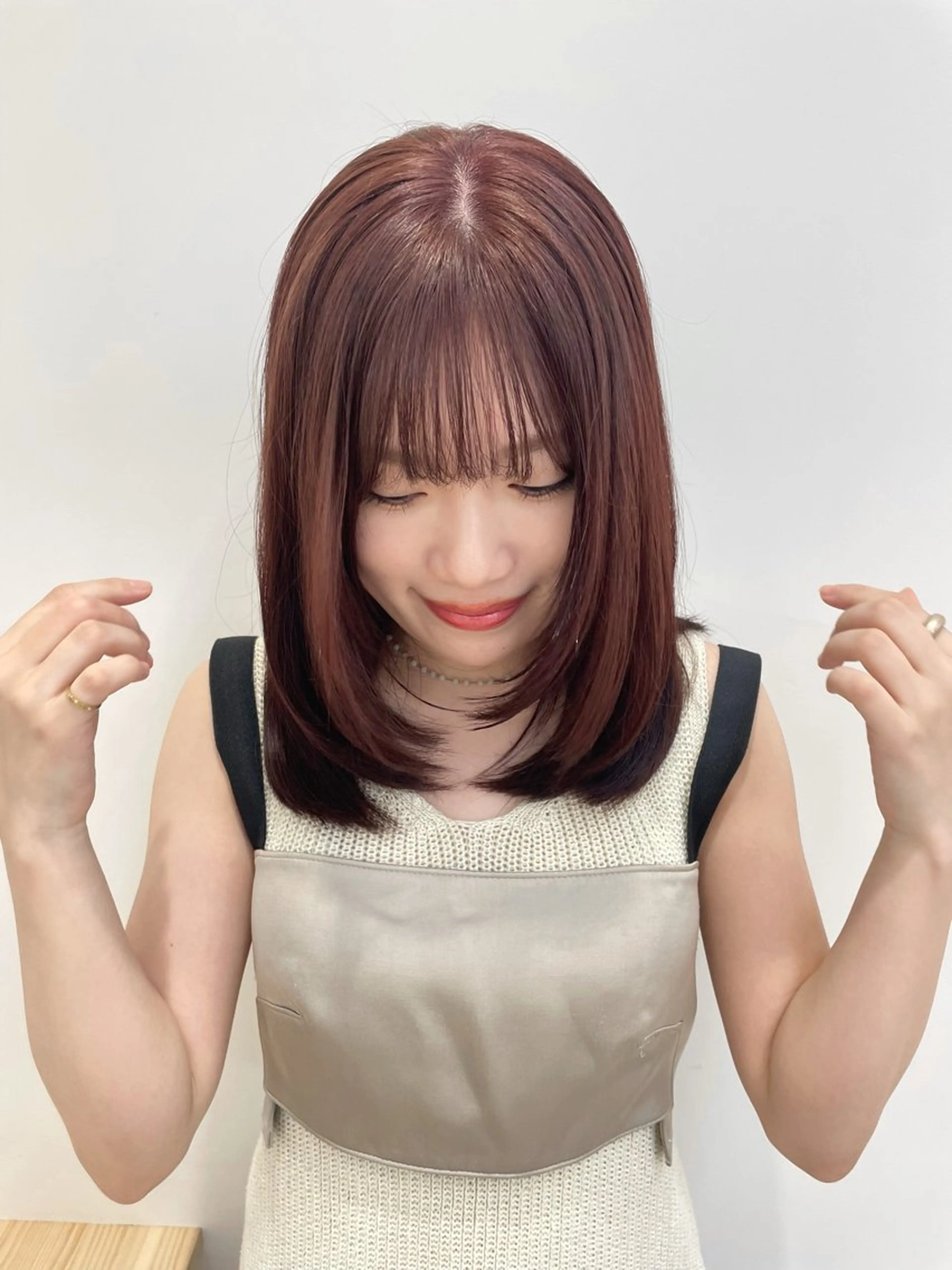 ブリーチなしで叶う暖色カラー+カット🩰ブリーチなしダブルカラー🫧トリートメントの写真