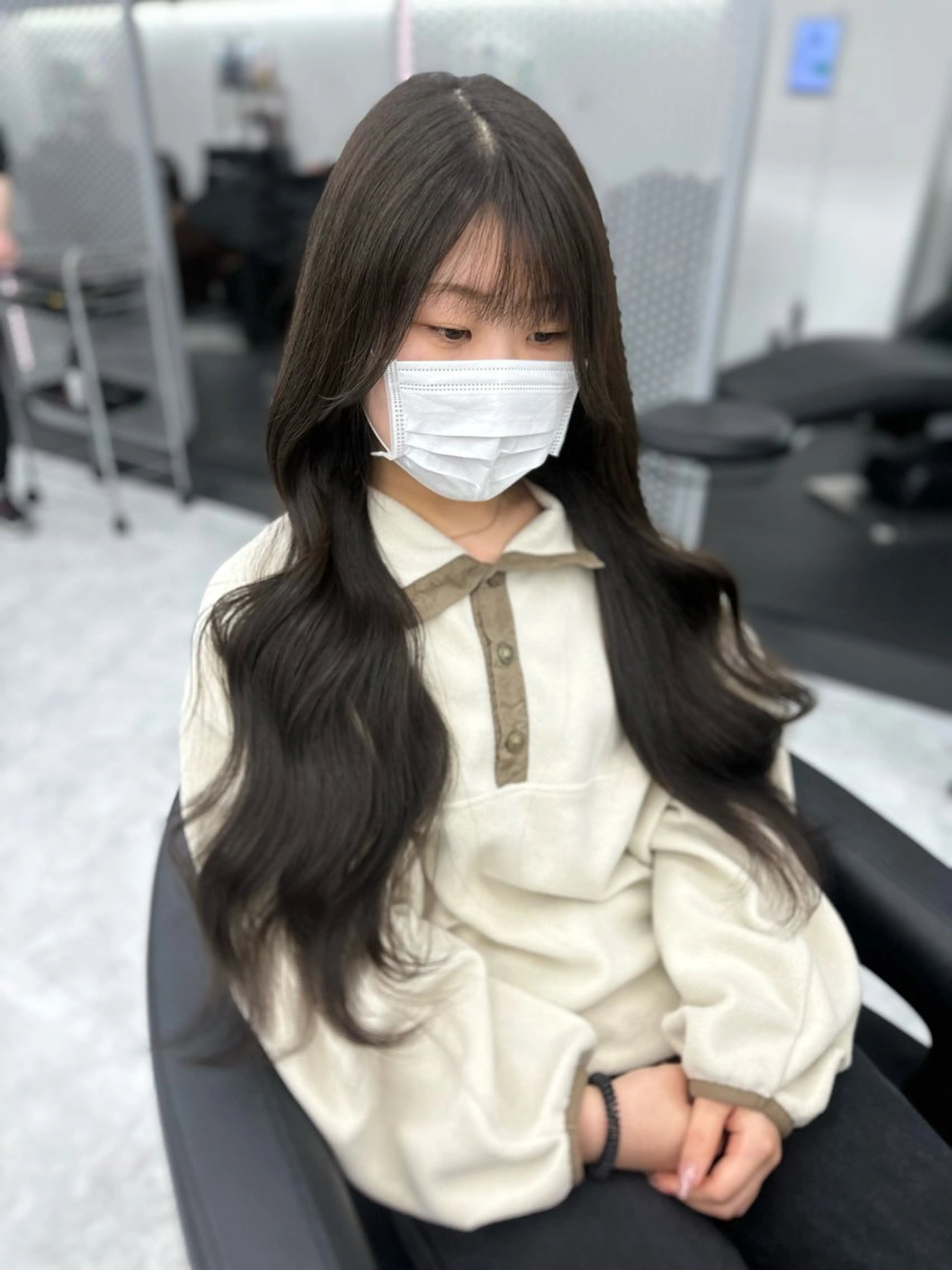 ロング カラー パーマ ヘアアレンジ メンズ キッズ ♥️韓国ヘア レイヤー♥️ゆりのヘアスタイル