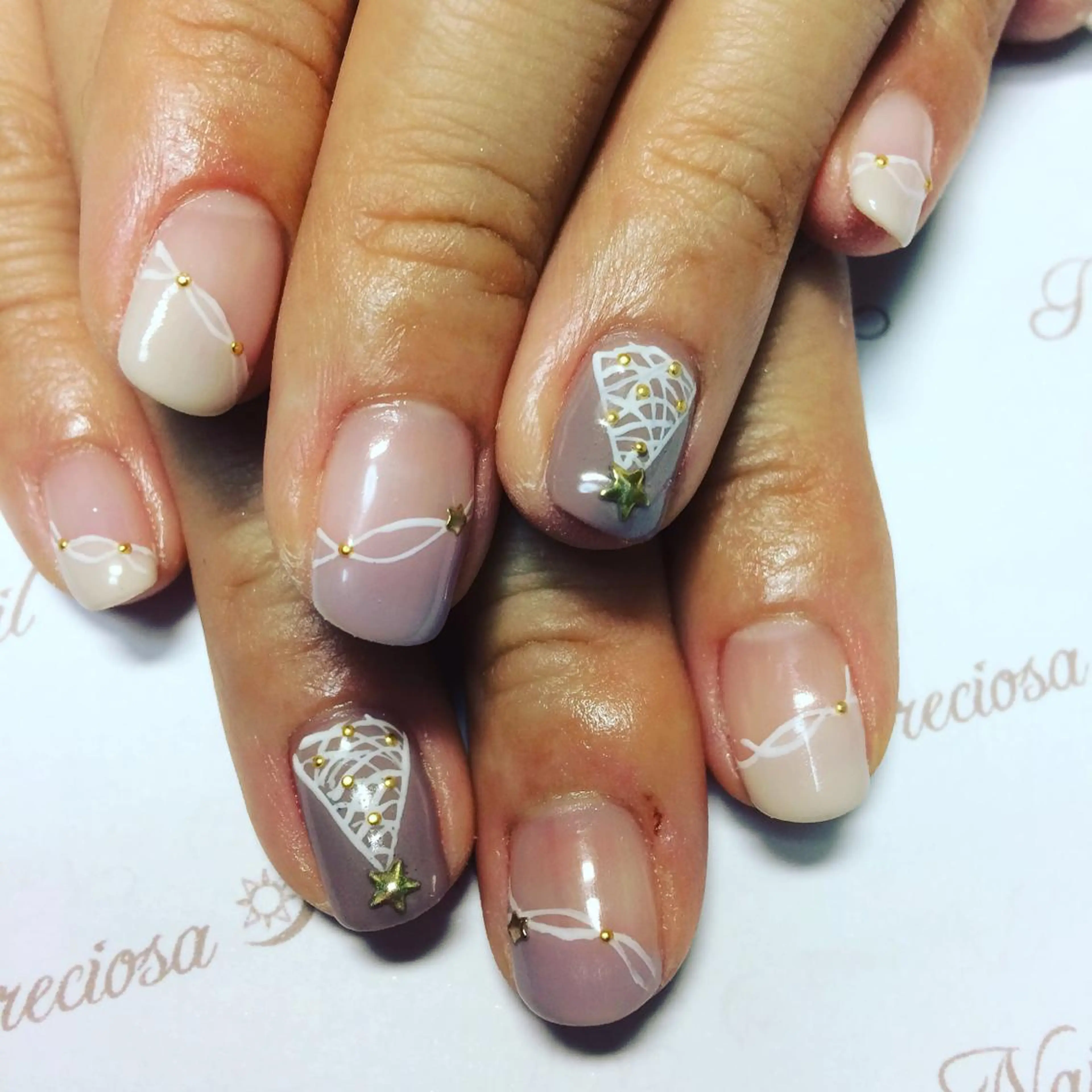 ネイル シンプルネイル 冬ネイル クリスマス preciosa.nail所属・久場 晴美のネイルデザイン