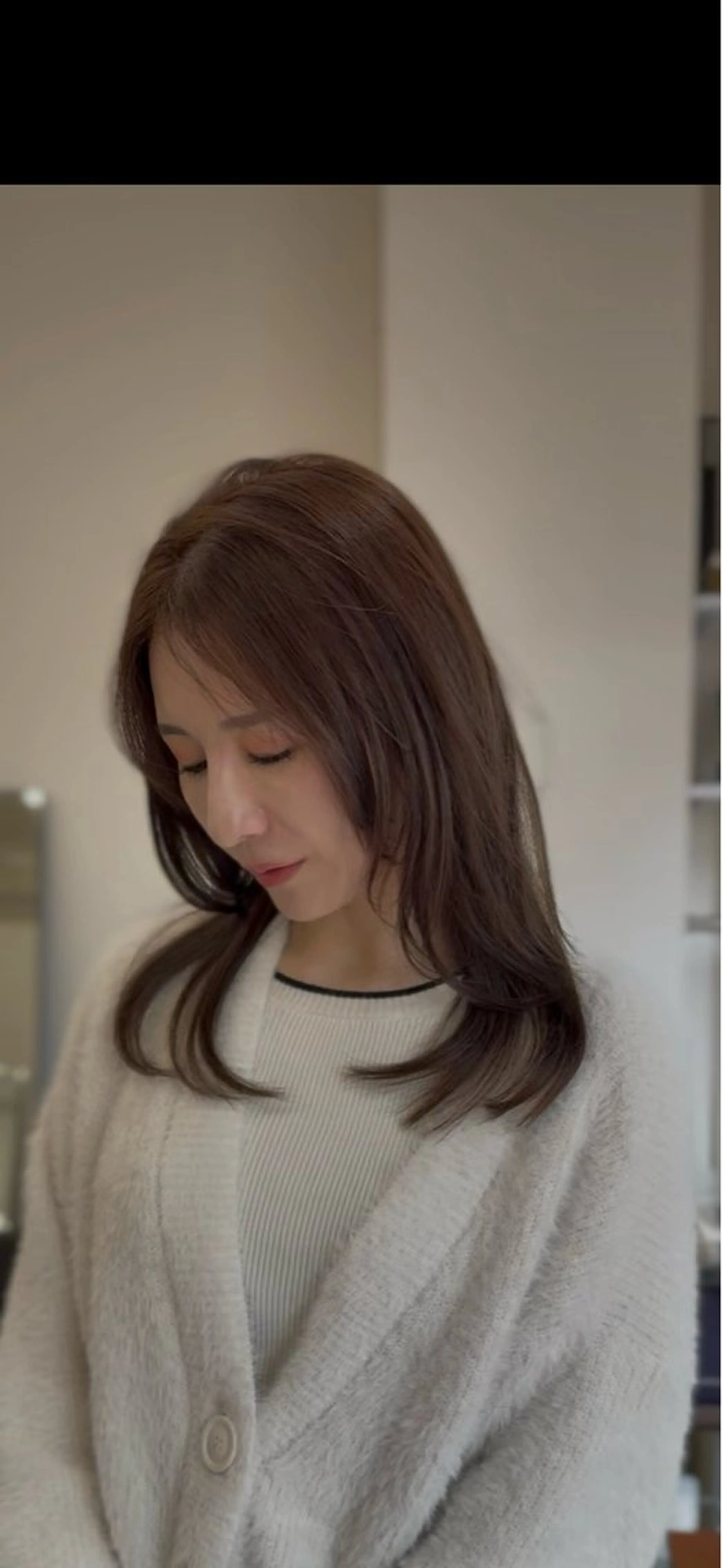 セミロング ハッシュカット 韓国風ヘア レイヤーカット soa.北堀江所属・soa.北堀江 のりのヘアスタイル