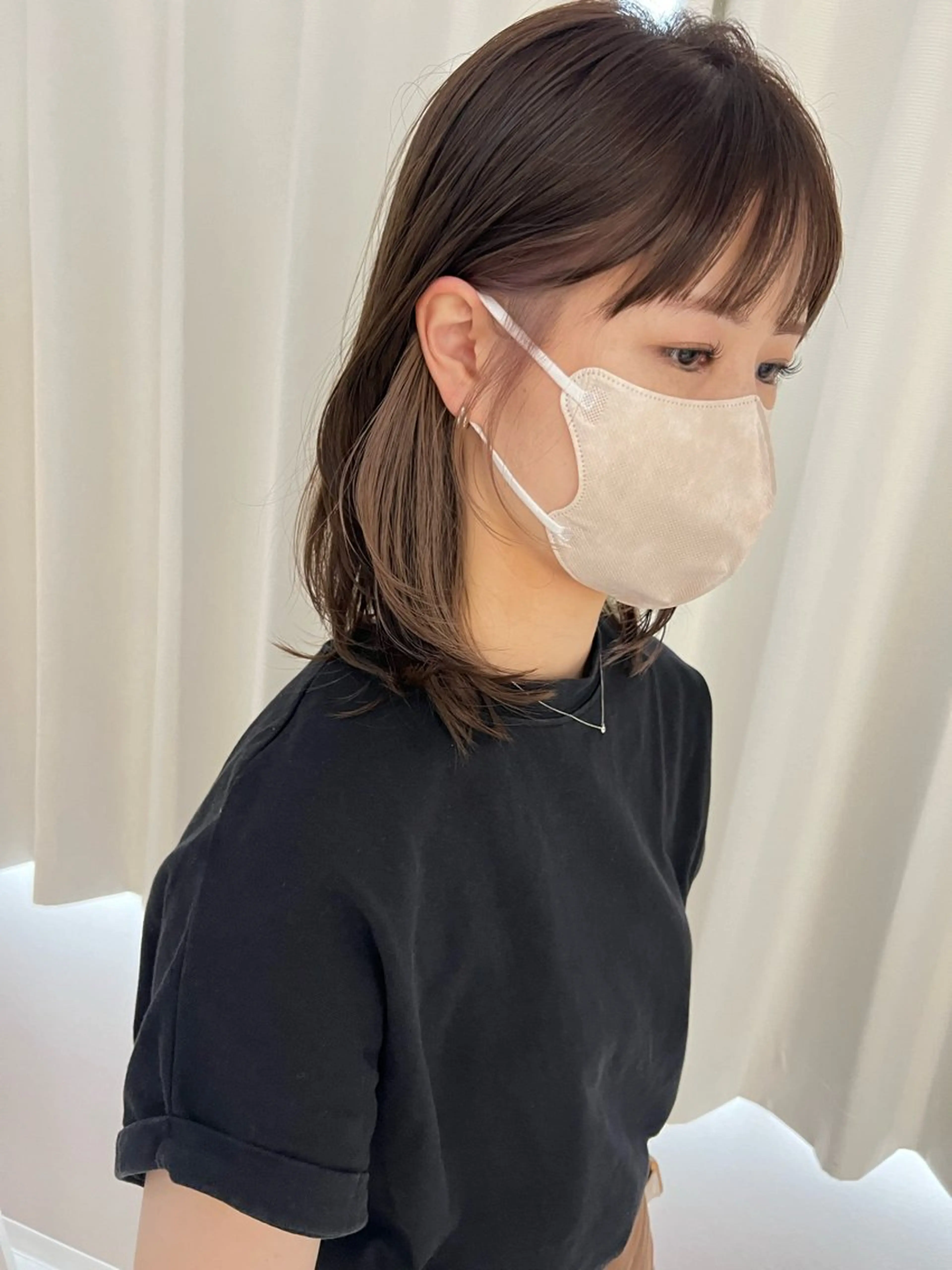 ミディアム カラー ベージュカラー ブリーチ ケアブリーチ インナーカラー ミルクティーベージュ suii..hair designのヘアスタイル