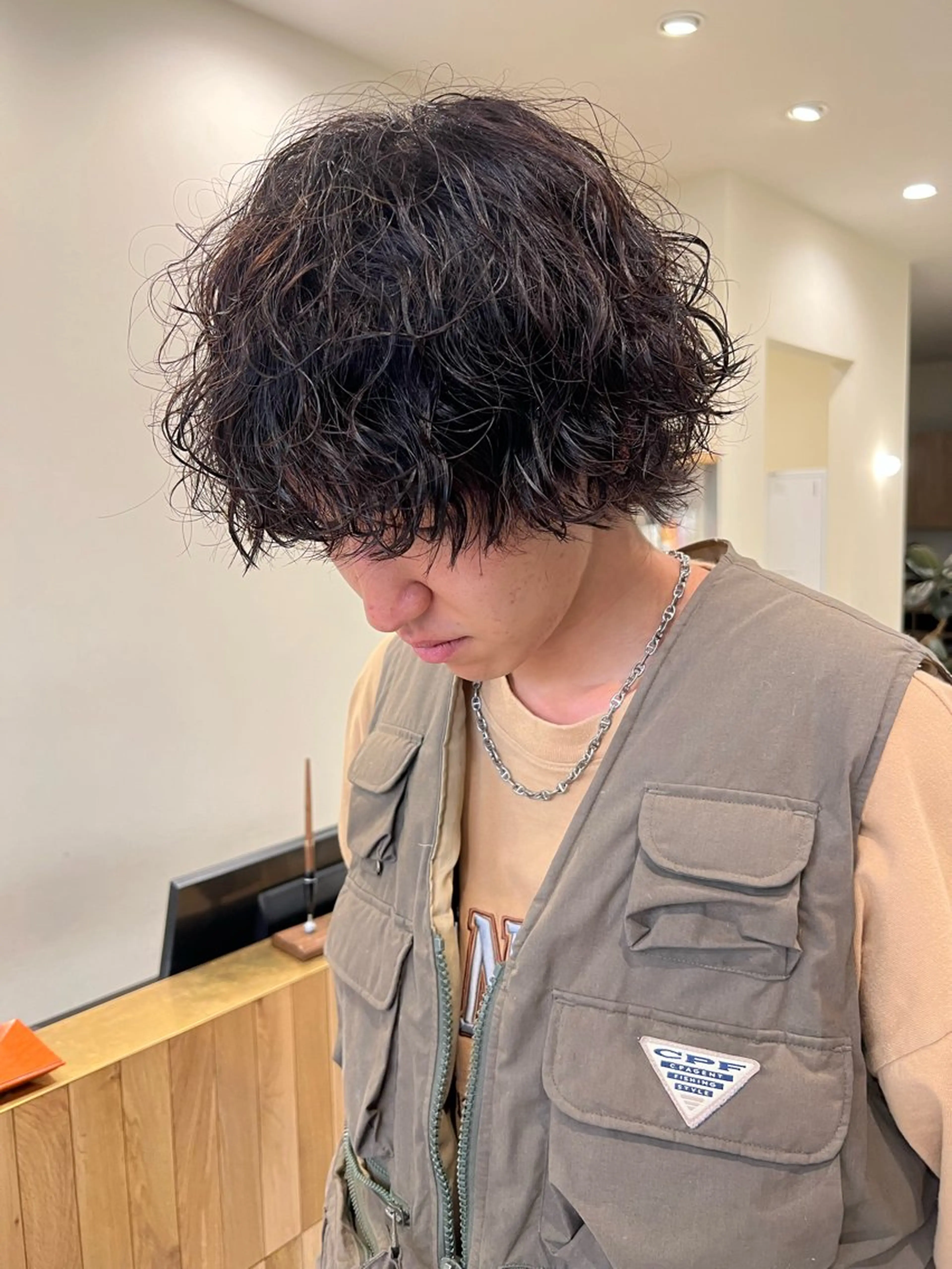 パーマ メンズ メンズパーマ スパイラルパーマ belle   表参道　terrace所属・抜きっぱなしブロンド /ハイトーン/カナタのヘアスタイル