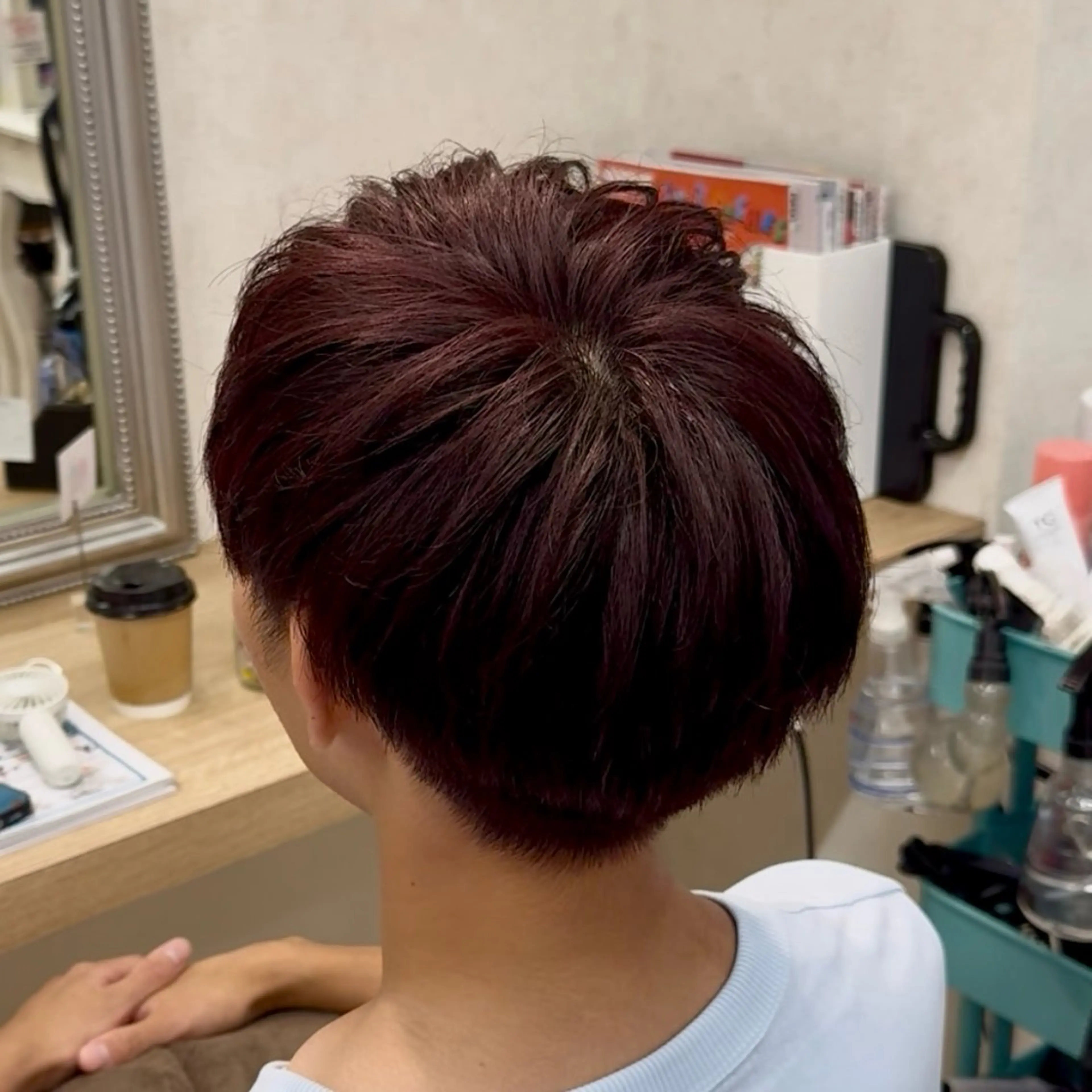 ショート カラー メンズ メンズブリーチ ブリーチ ブリーチなしカラー レッドカラー メンズカット/ うる艶縮毛矯正/僚汰のヘアスタイル