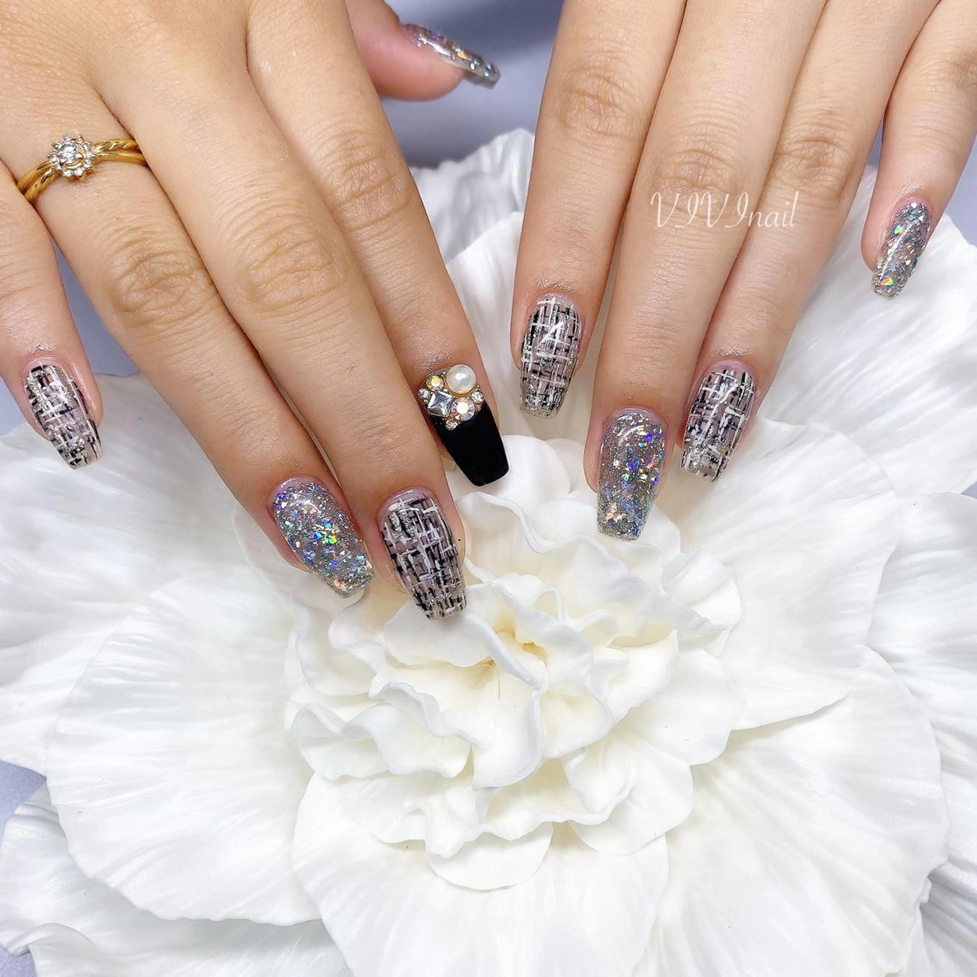 ネイル ツイードネイル ハンドネイル vivi nailのネイルデザイン