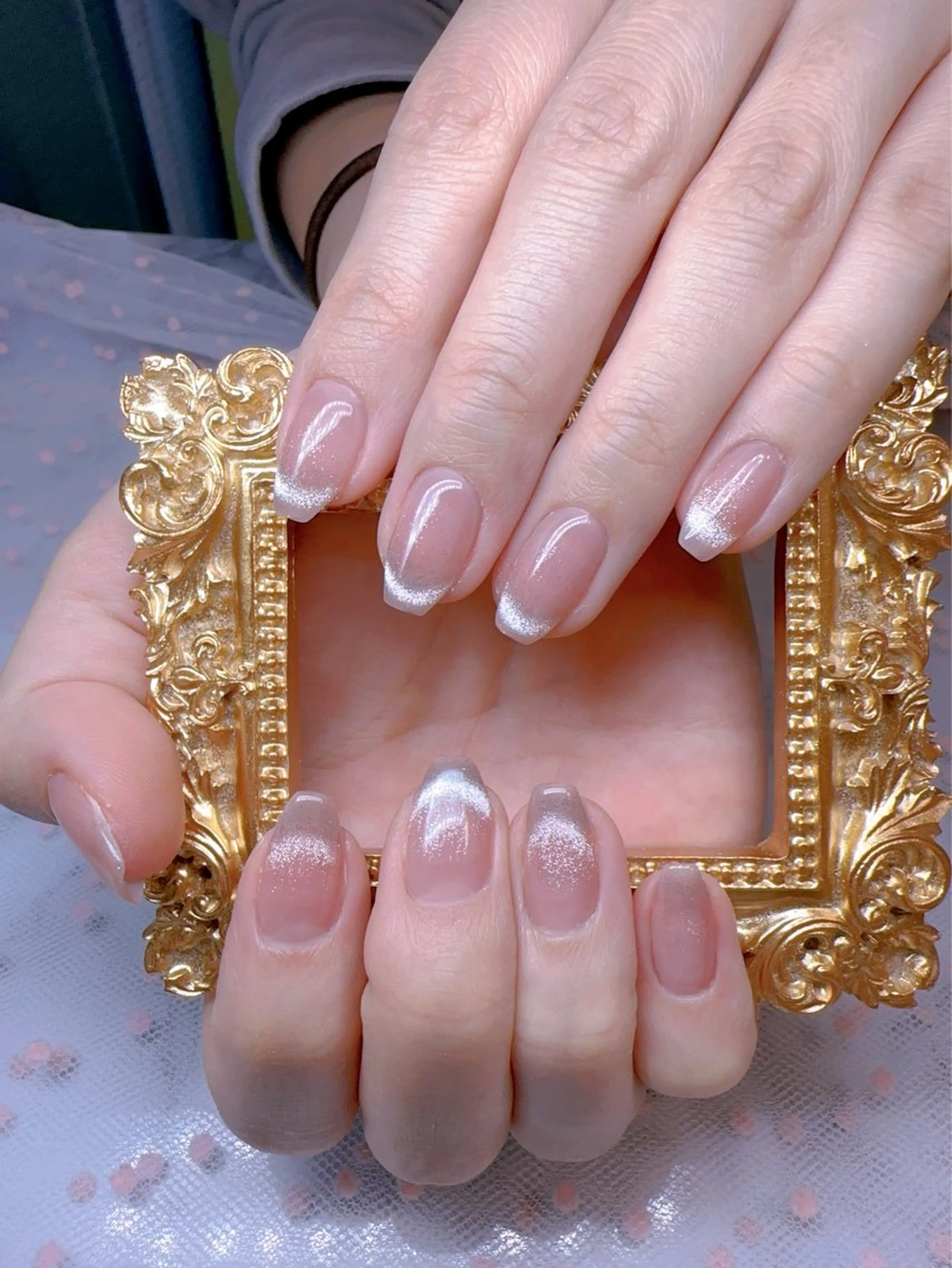 ネイル オーロラネイル フットネイル 韓国ネイル ラメ(グリッター) ラメグラデーション ハンドネイル Belle nail salon 新小岩のネイルデザイン