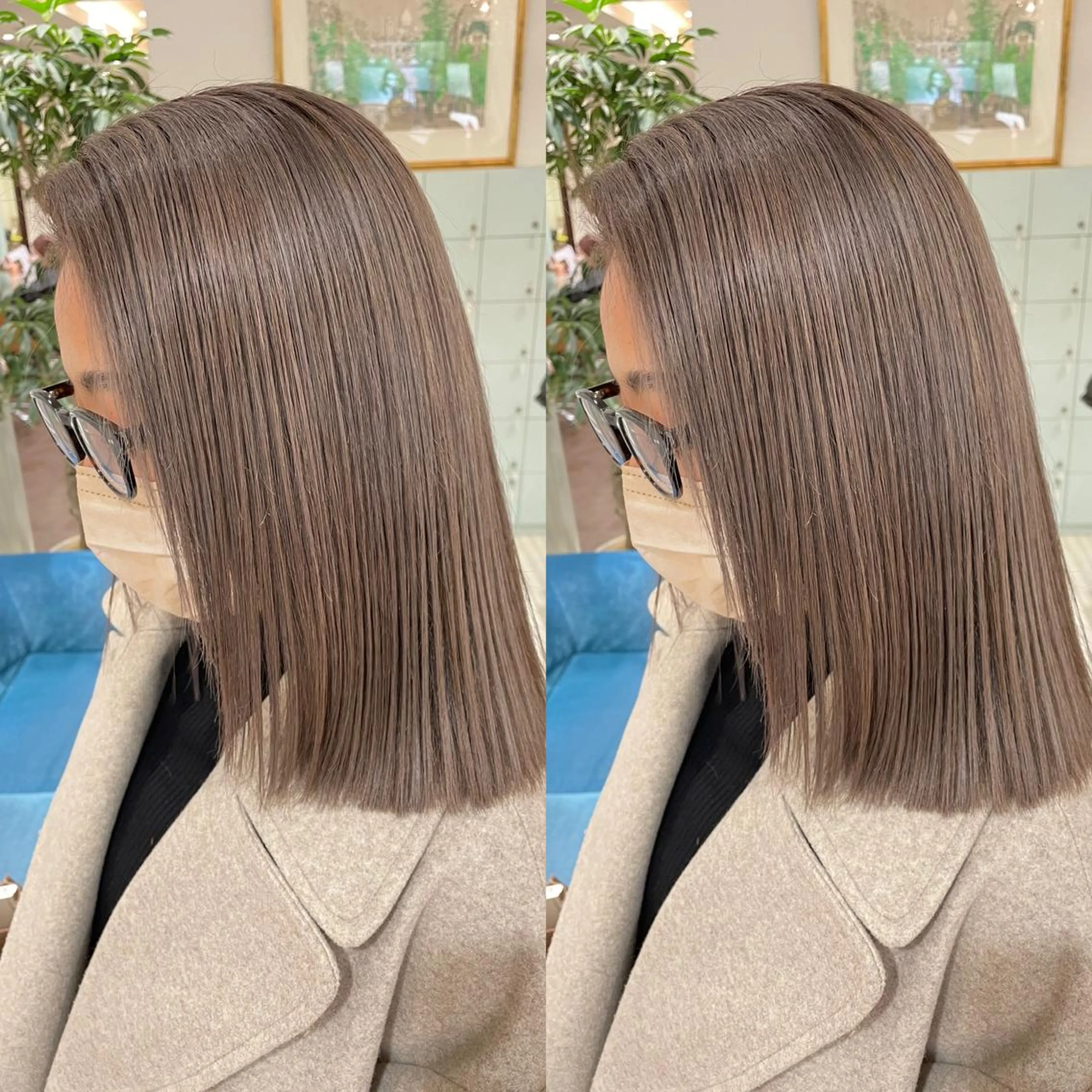 ミディアム カラー アッシュ アッシュグレー アッシュグレージュ グレージュ 💜ハイトーン💛 マジカルかいちゃんのヘアスタイル