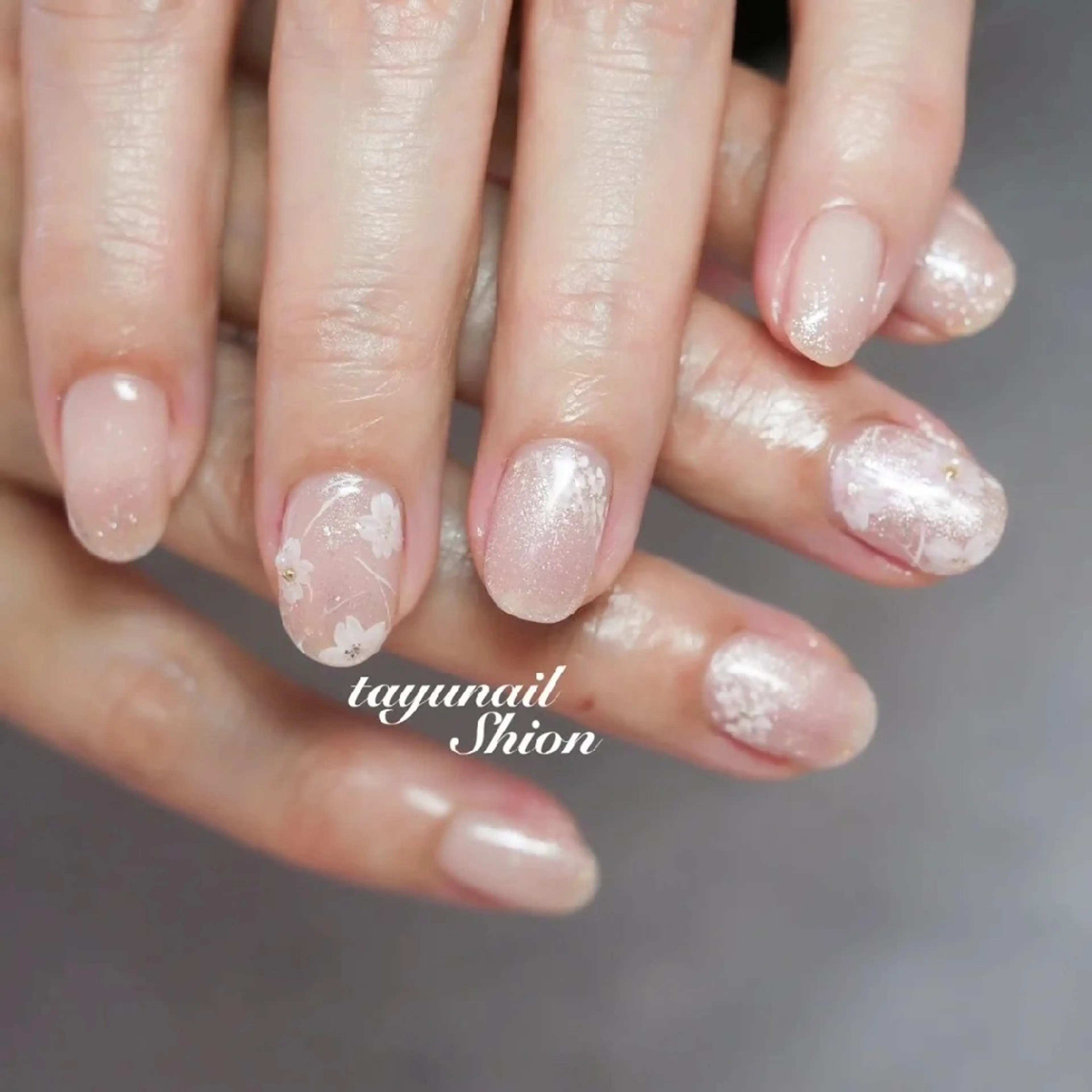 ネイル 桜ネイル ジェルネイル パラジェル 春ネイル ネイルサロン・ネイルスクール　たゆnail所属・ネイルサロン 【たゆnail】のネイルデザイン
