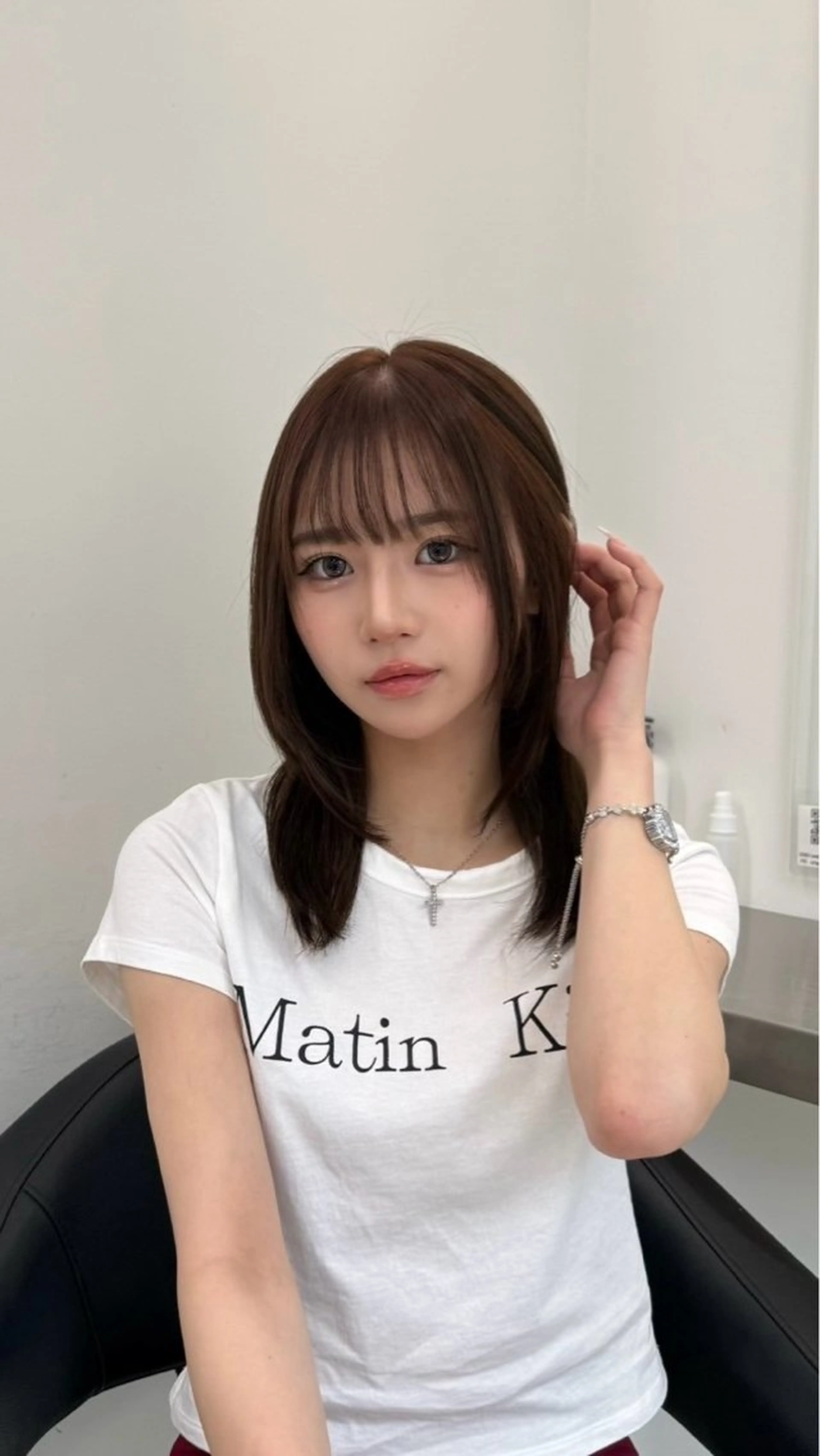 セミロング カラー ヘアカラー トリートメント 中韓レイヤー/ ブラウン🤎はやとのヘアスタイル