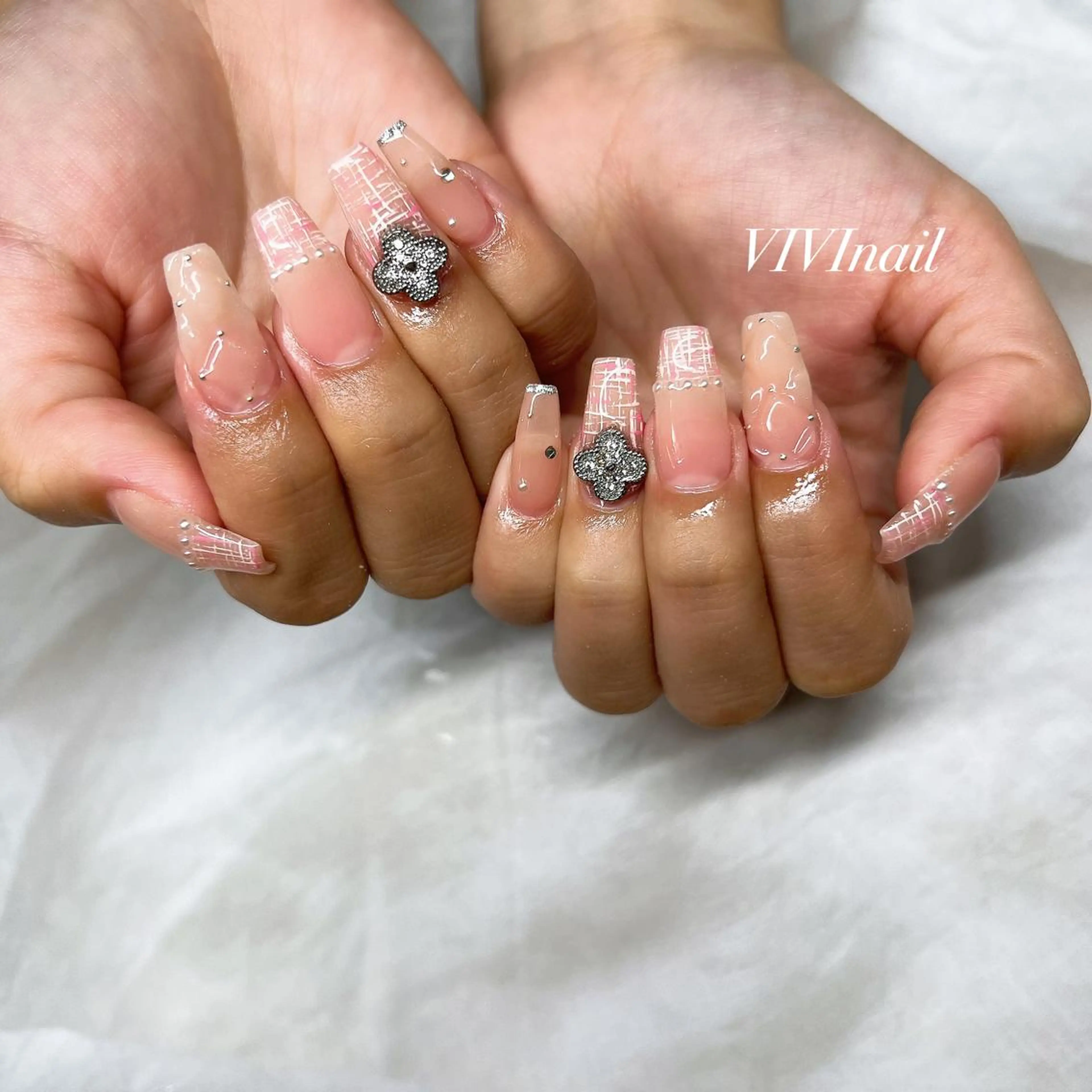 ネイル ツイードネイル ハンドネイル vivi nailのネイルデザイン