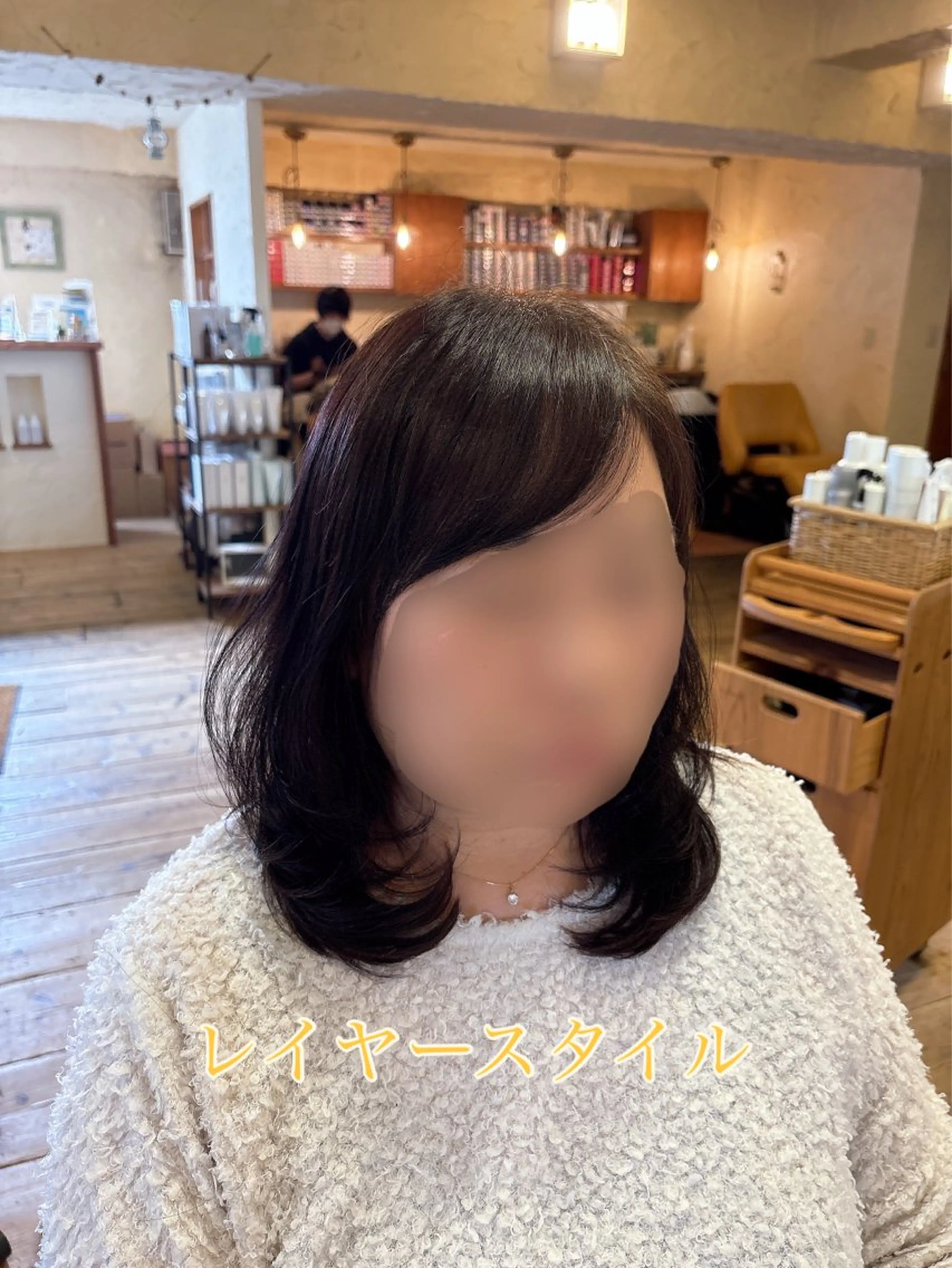 セミロング レイヤーカット カット ヘアカラー トリートメント 柘植 雅大のヘアスタイル
