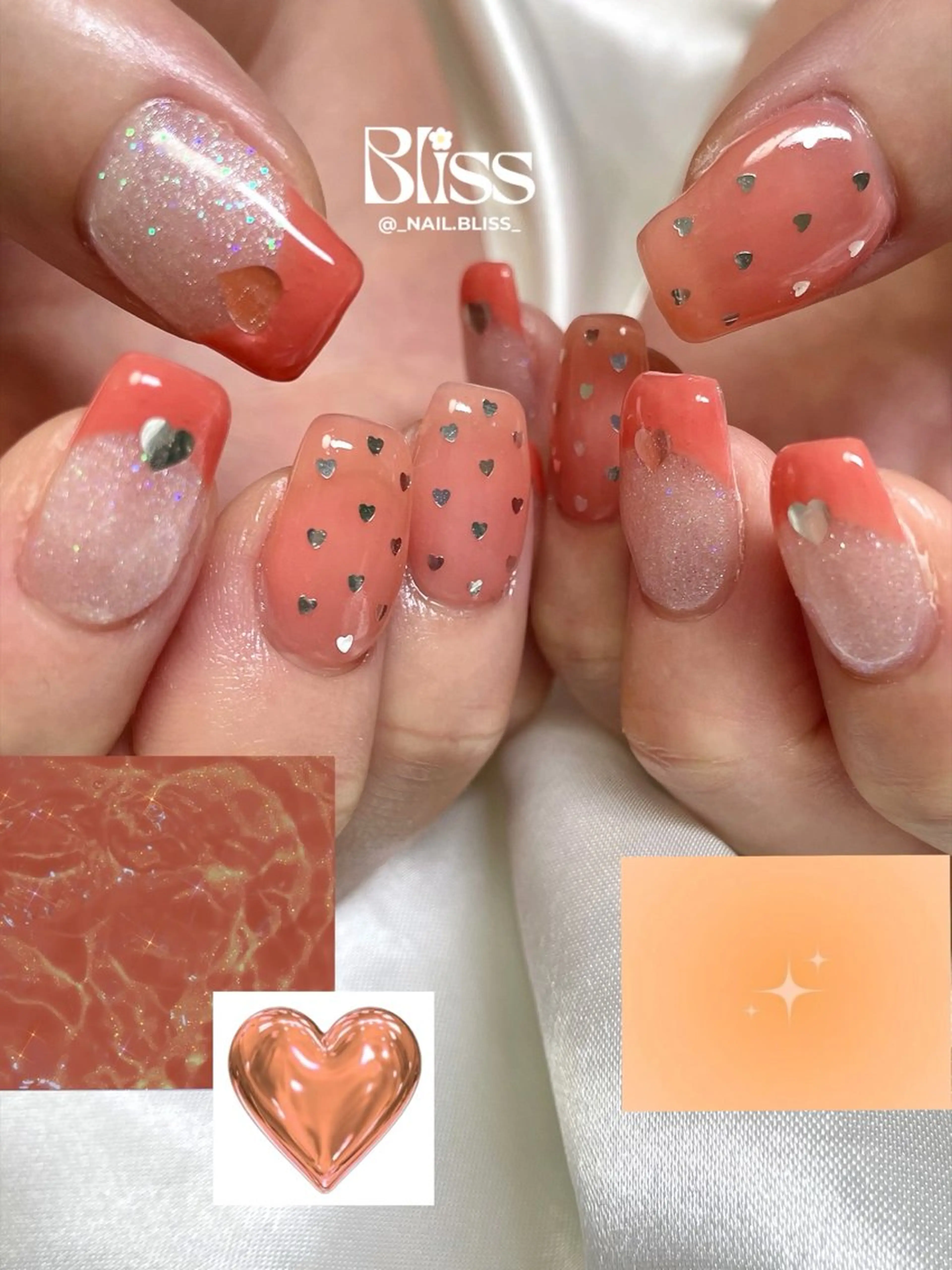 ネイル ドット フレンチネイル ガーリー ハンドネイル NAIL BLISSのネイルデザイン