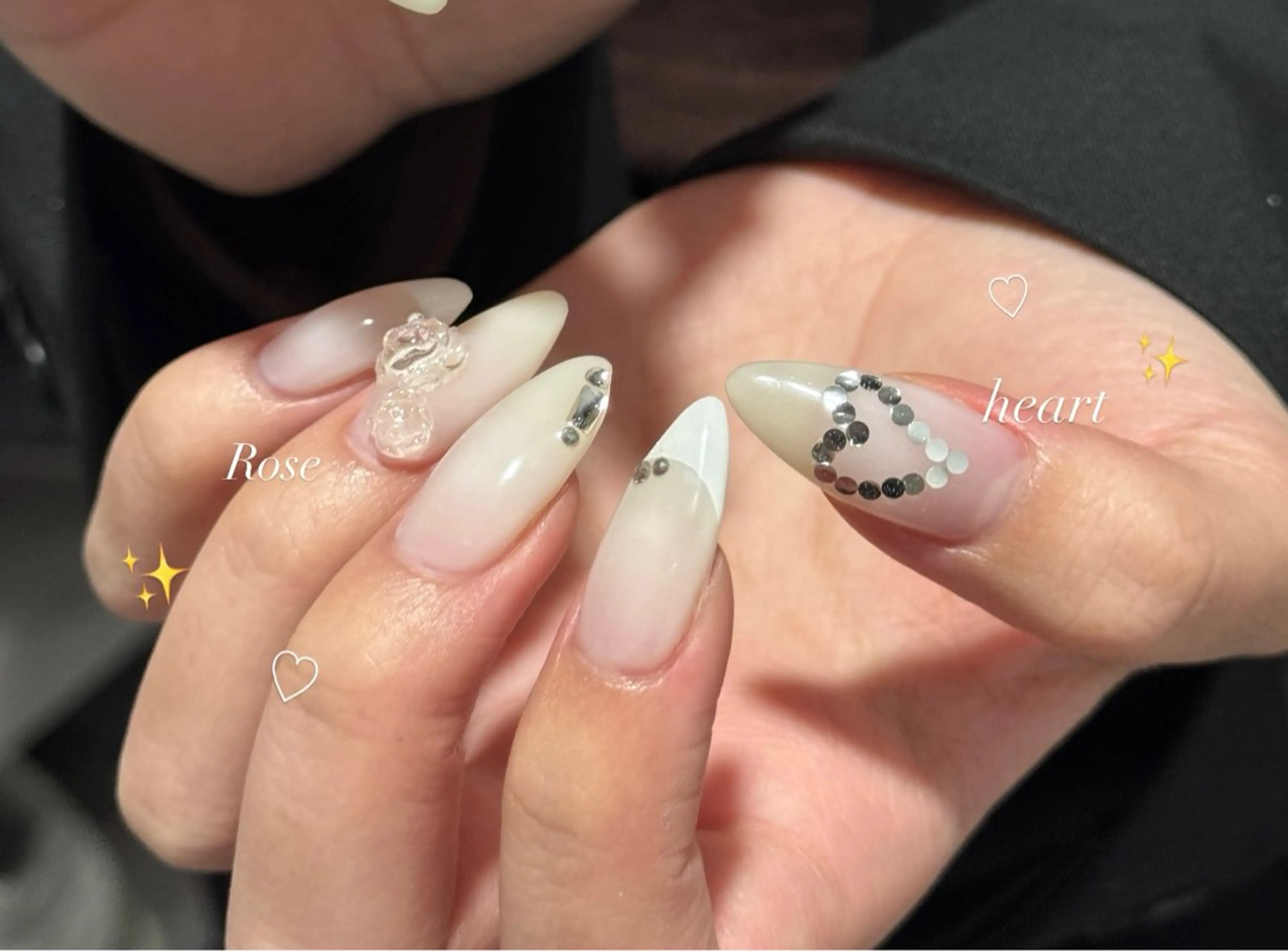 ネイル ハート ハンドネイル One HINATAのネイルデザイン