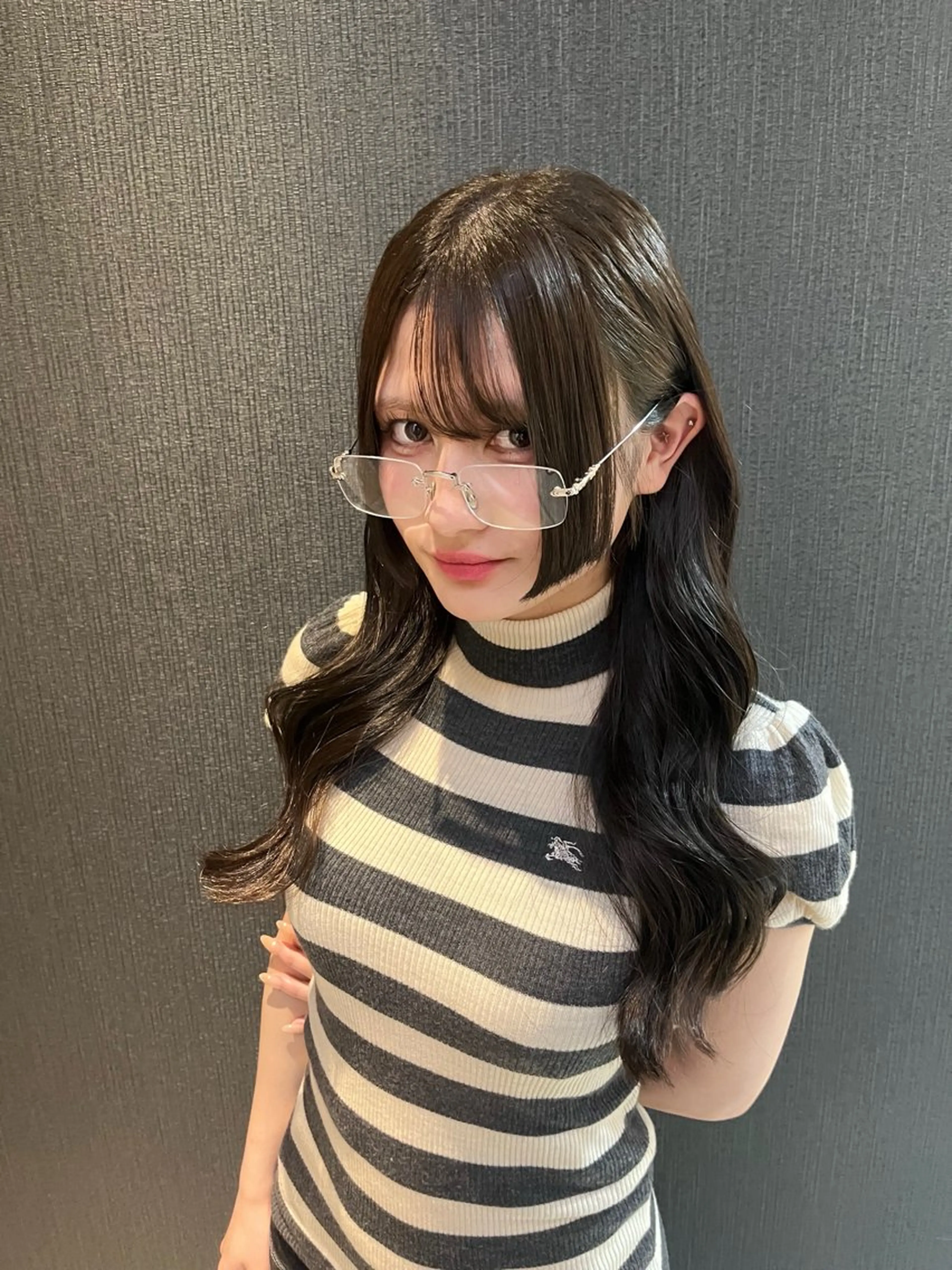 ロング カラー 姫カット カット ヘアカラー 生活に馴染む デザイン/鏡ゆうかのヘアスタイル