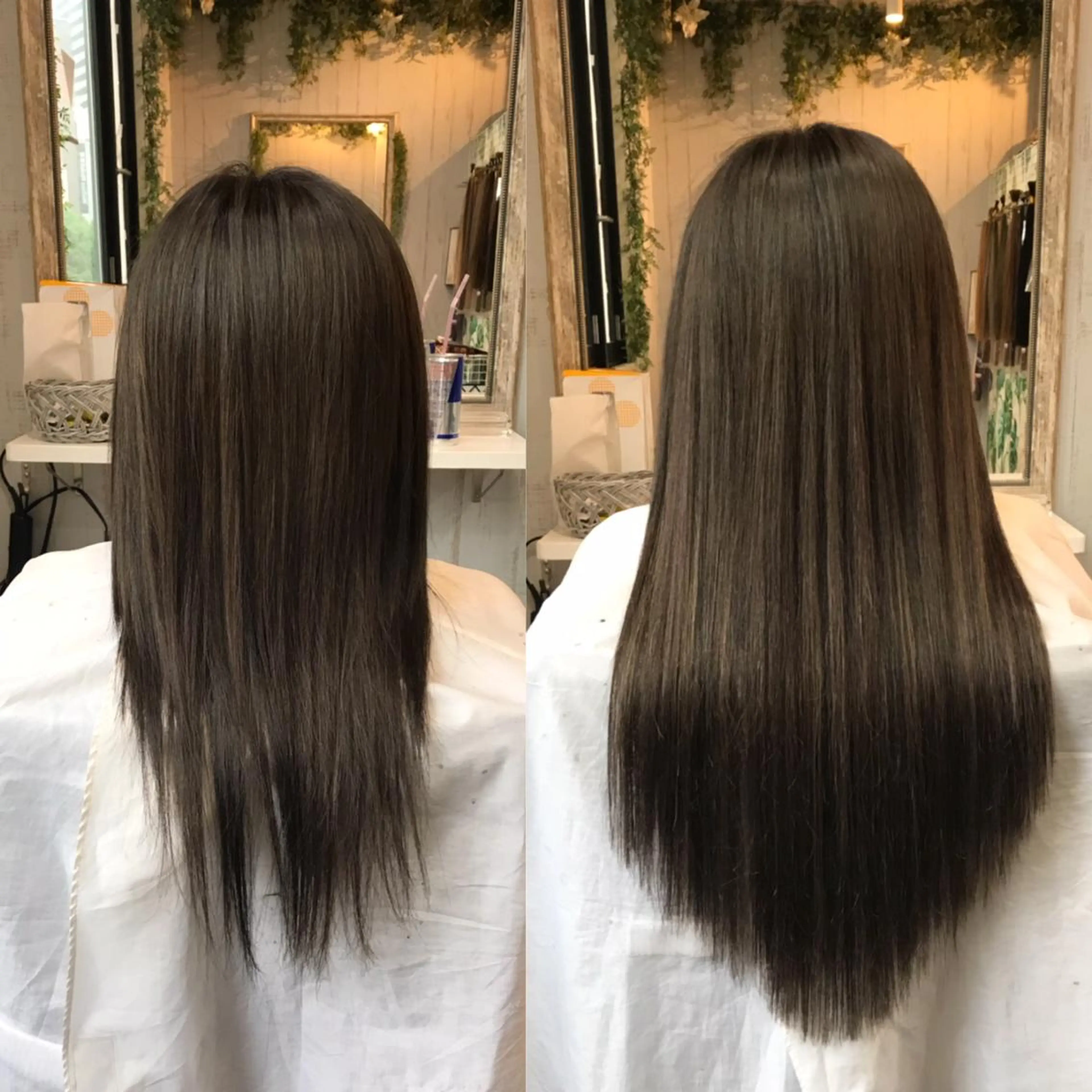 ロング カラー ヘアアレンジ チビ編み込みエクステ シールEXどぅ〜すのヘアスタイル