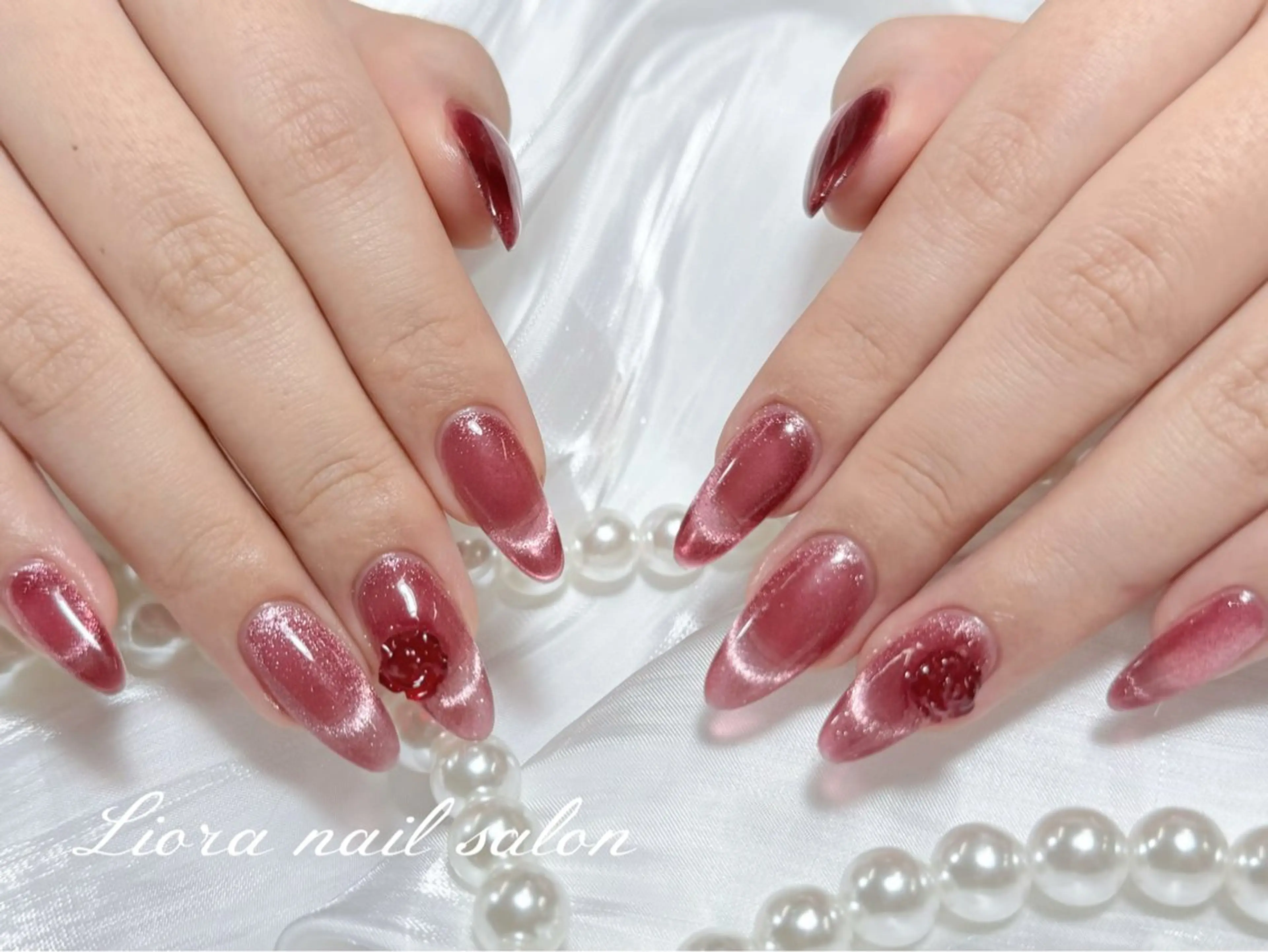 ネイル チークネイル フットネイル フレンチネイル ジェルネイル ガーリー ハンドネイル Liora nail 1のネイルデザイン