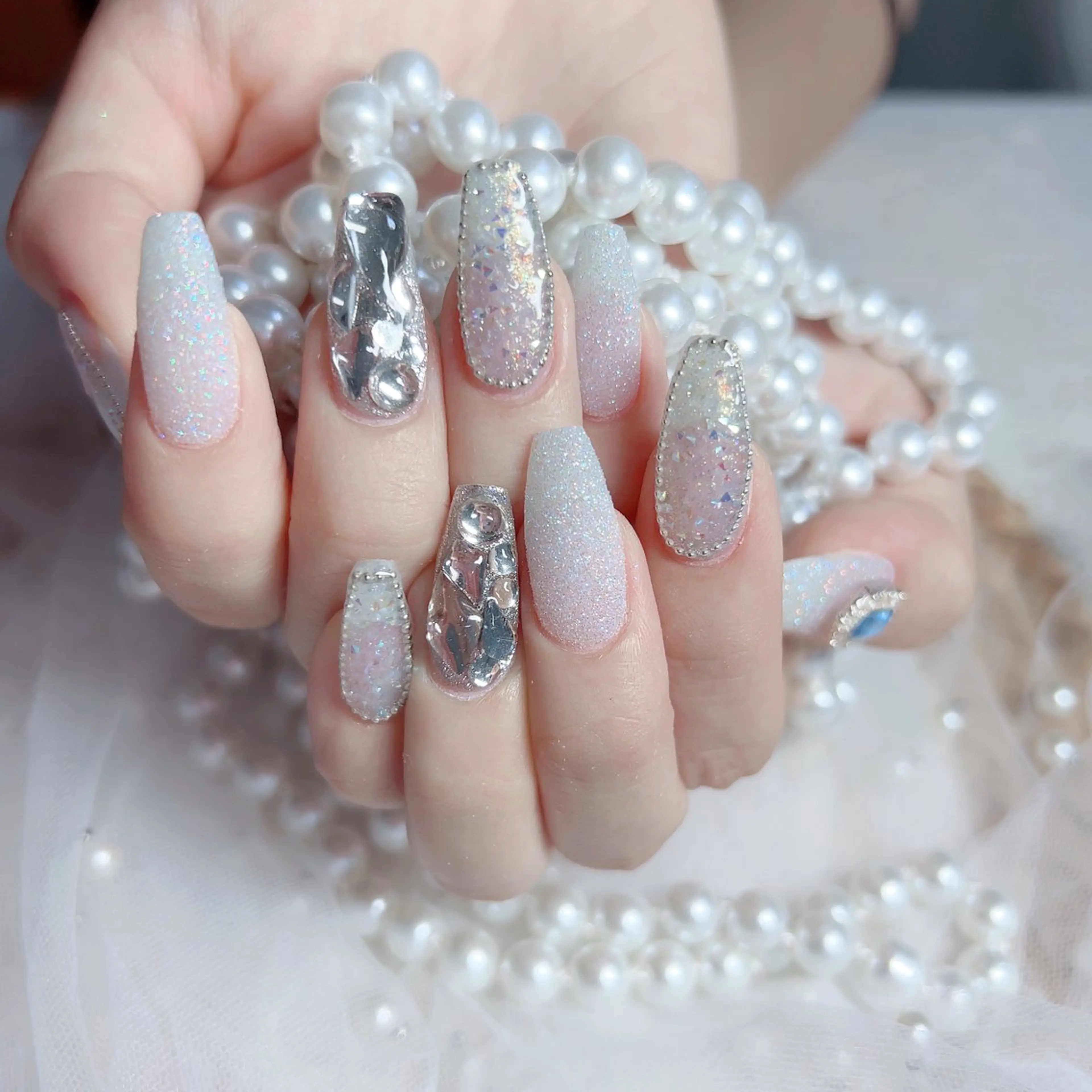 ネイル ハンドネイル M🌷nail 長さだし専門店のネイルデザイン