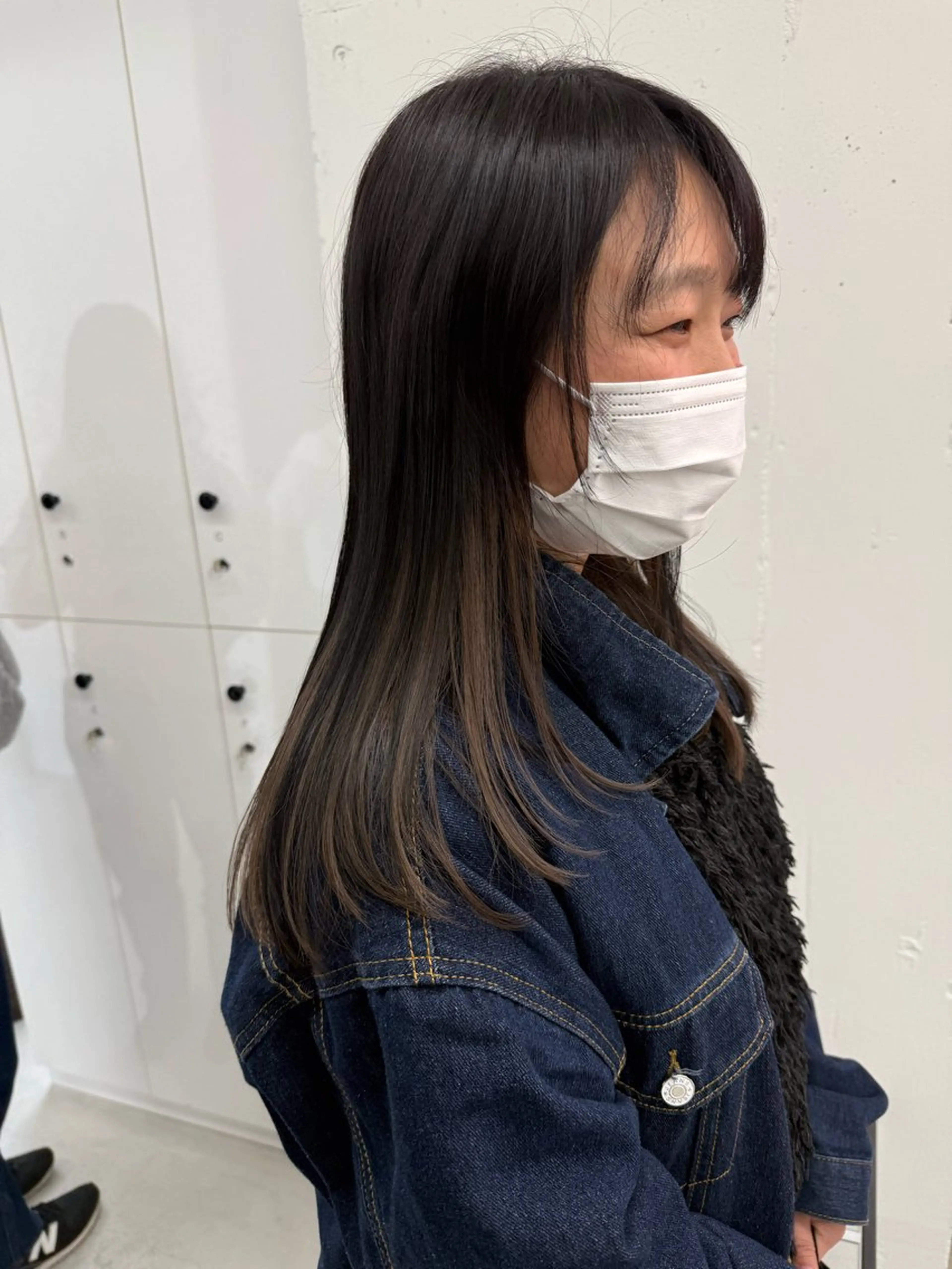 ロング カラー グレージュ インナーカラー メンズ特化美容師/栄 /本間さつきのヘアスタイル