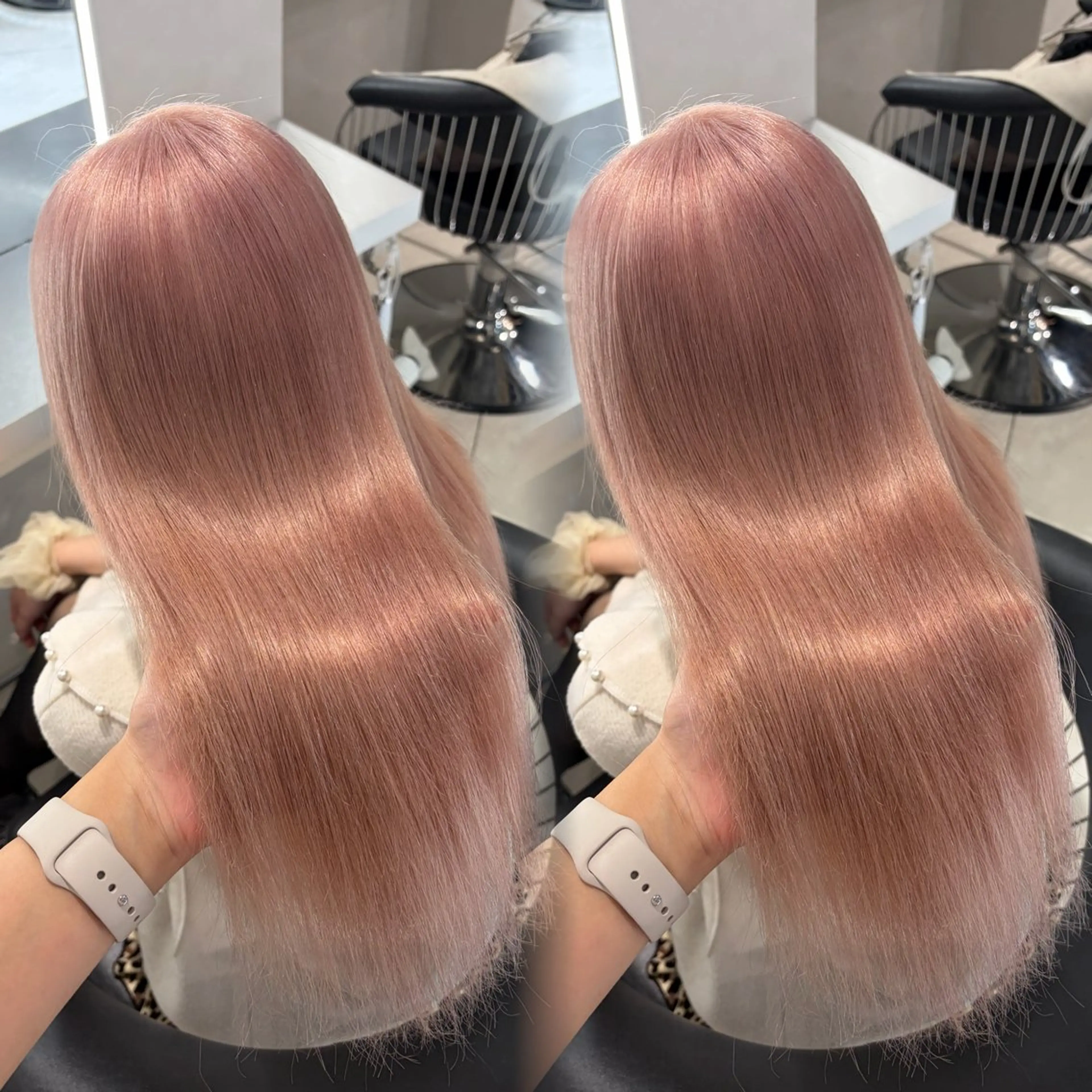 ロング ヘアカラー ハイトーン/ミルク ティー🤍reinaのヘアスタイル