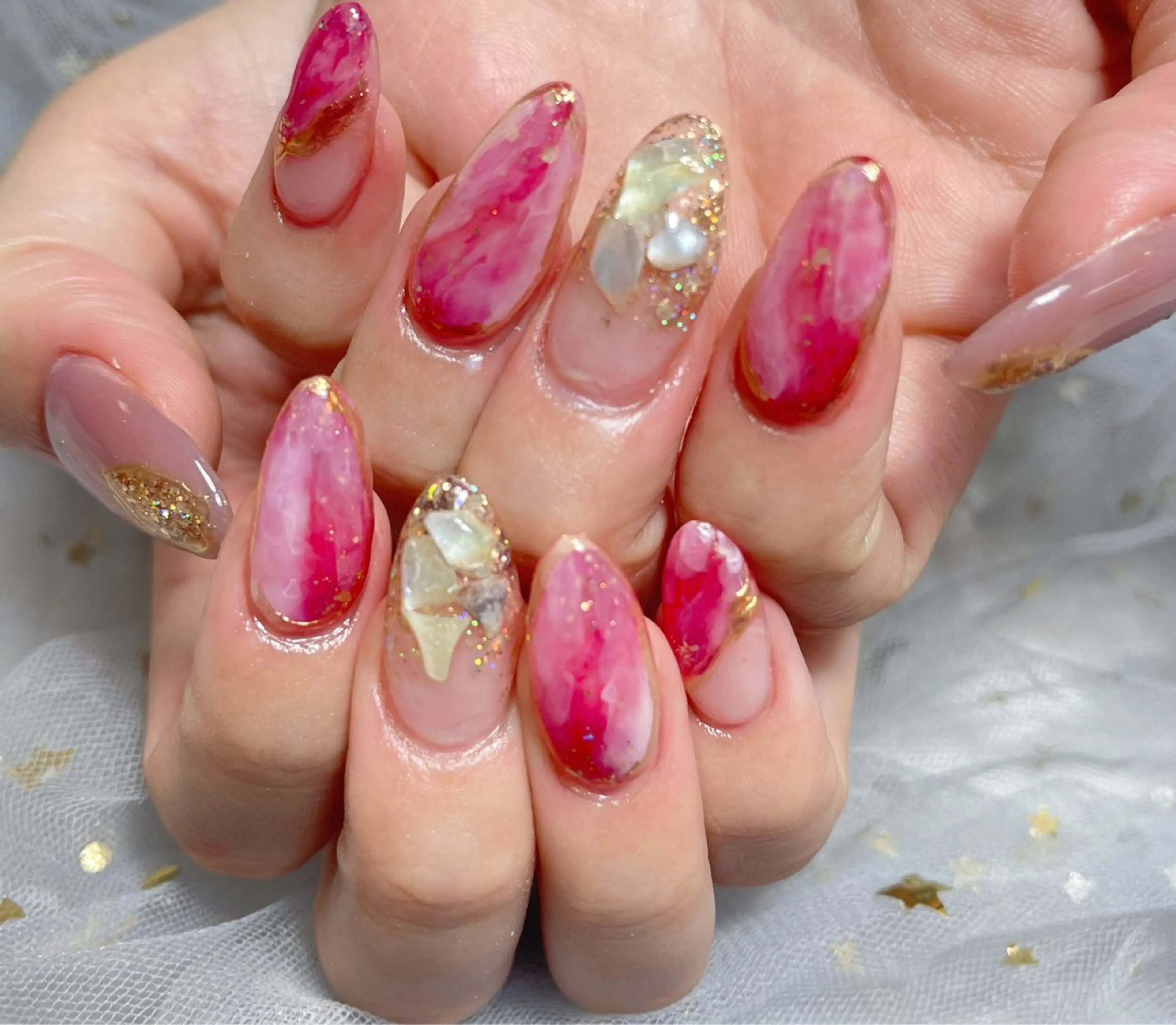 ネイル ハンドネイル 🎀ネイルサロン エクラYUI🎀のネイルデザイン