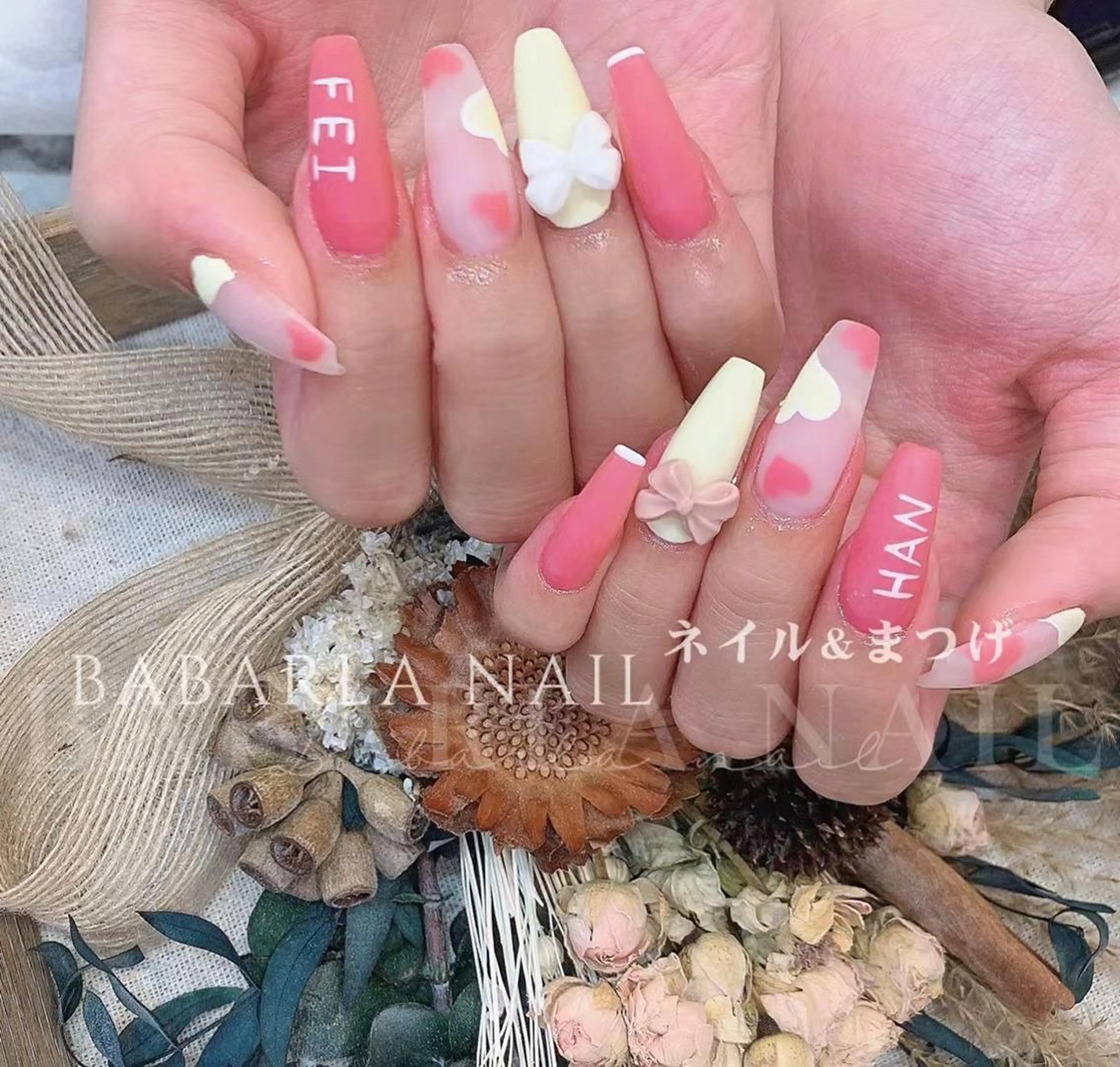 ネイル ガーリー ピンク Babarla nailのネイルデザイン