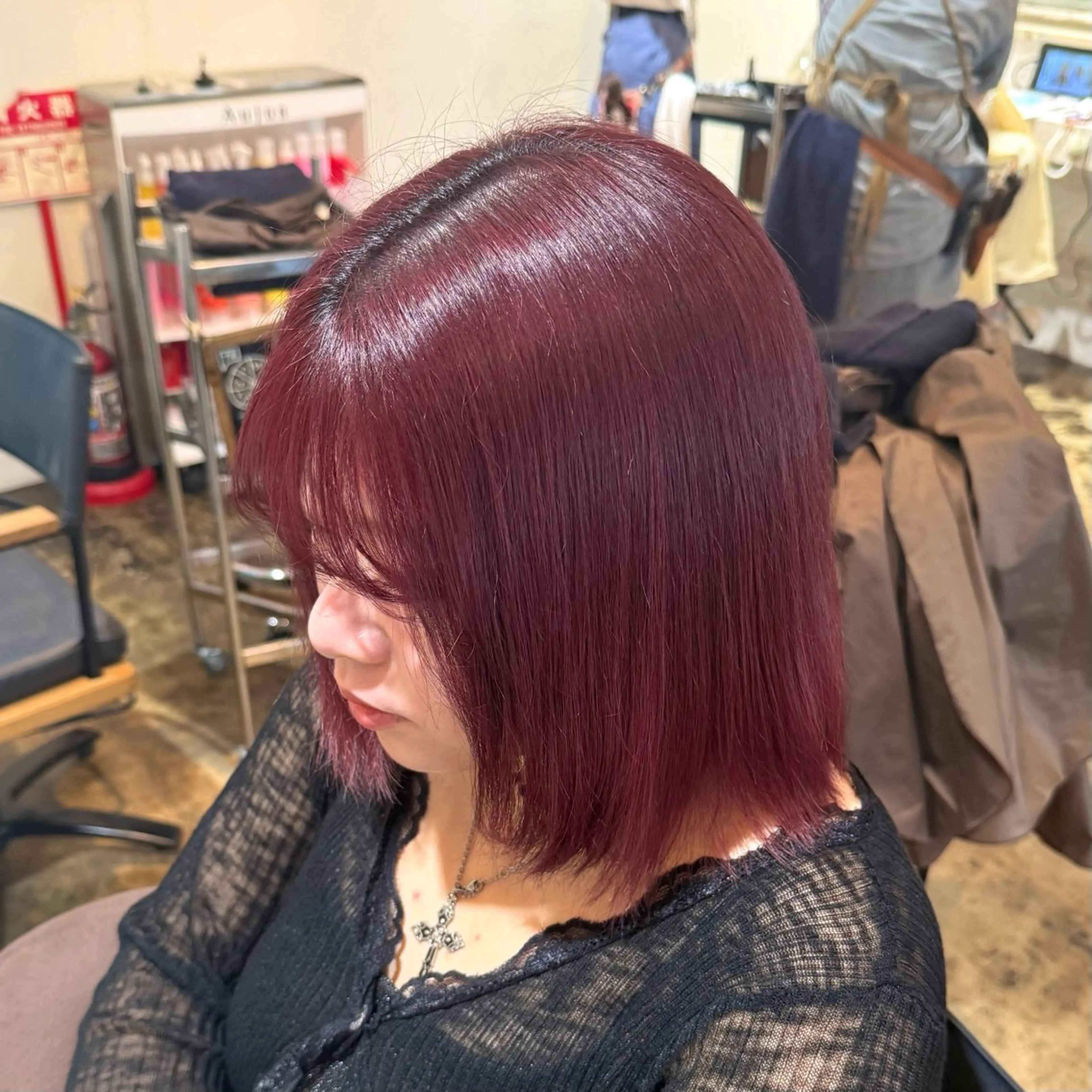 ミディアム カラー レッドカラー カット ヘアカラー トリートメント 透明感カラー/パーマ 🌀アオノのヘアスタイル