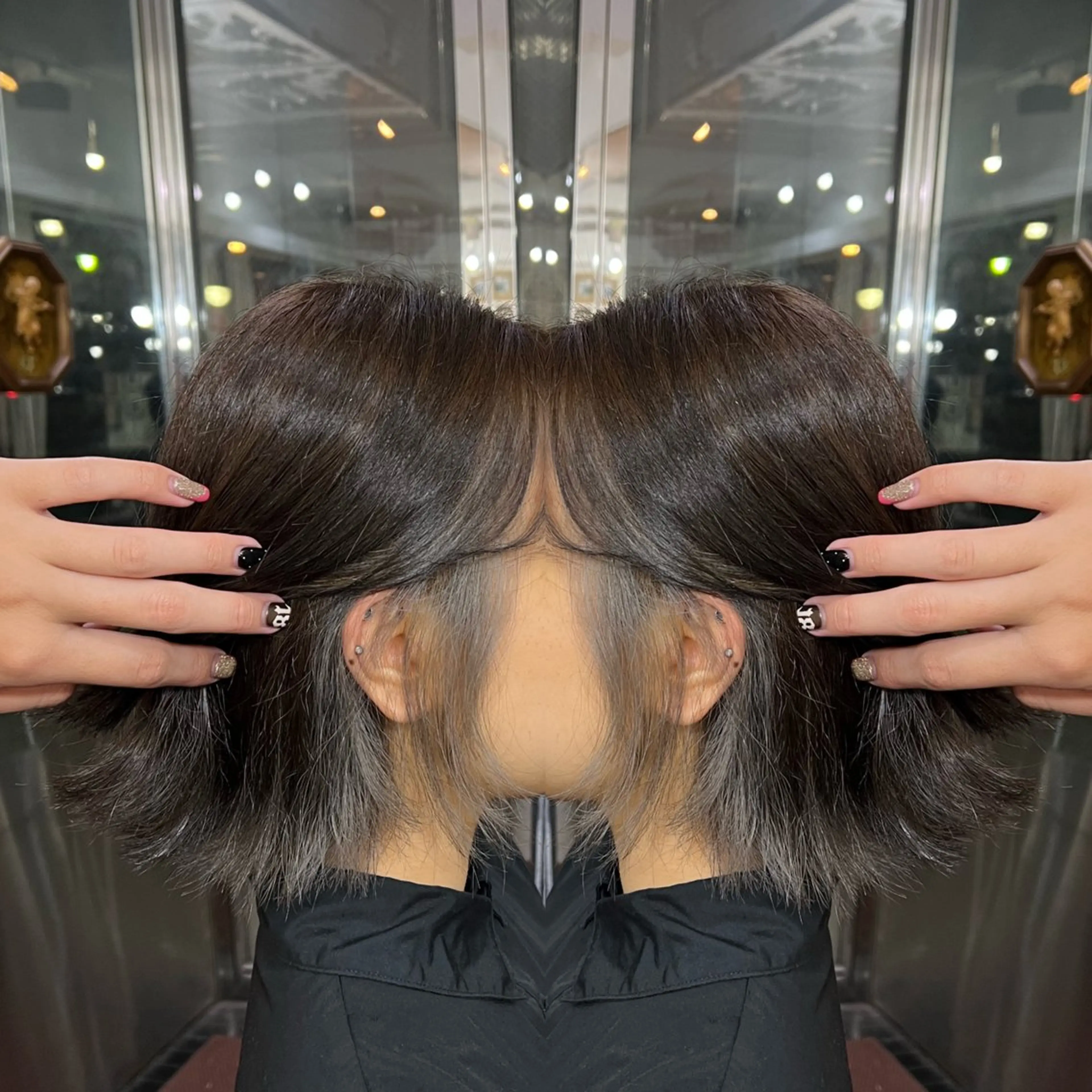 ミディアム カラー レイヤー/ボブ/ ミニボブ/AOIのヘアスタイル