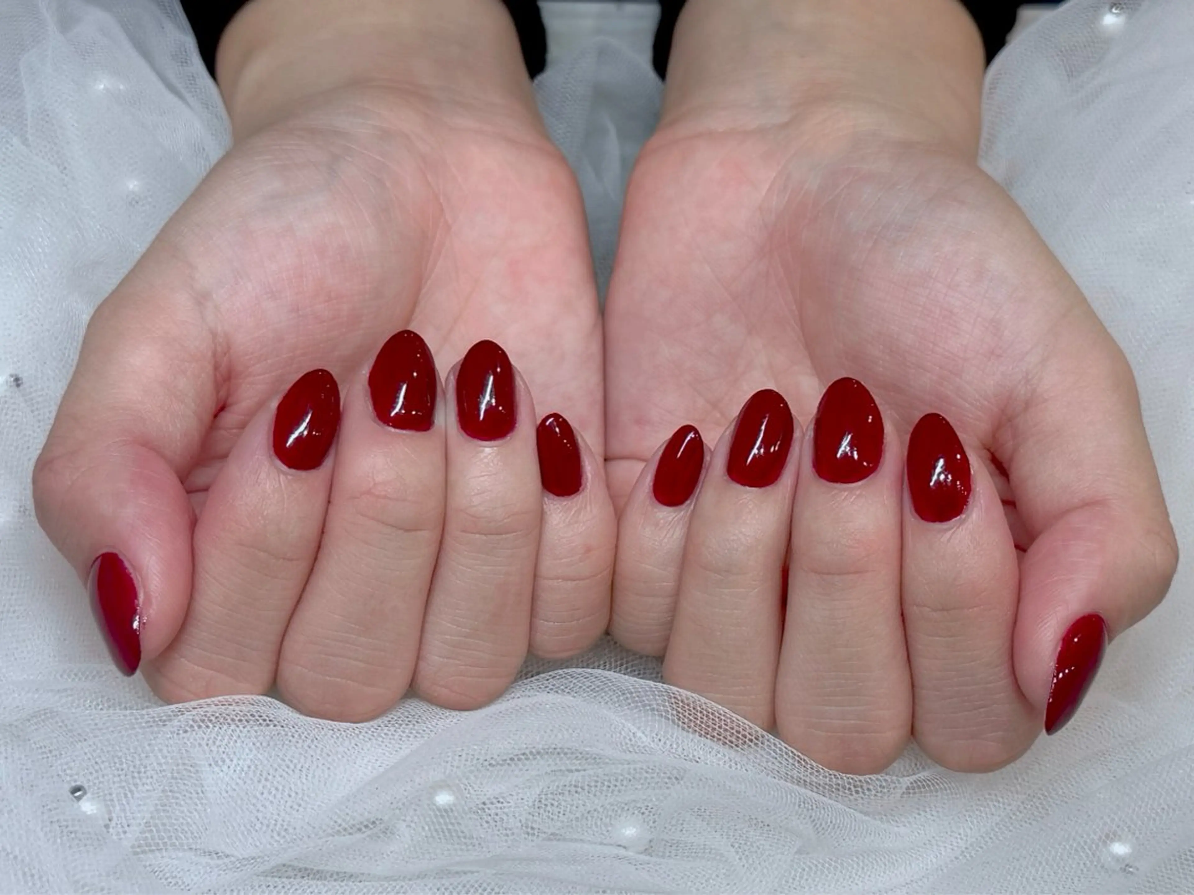 ネイル ボルドー 冬ネイル ハンドネイル Grandir しずくのネイルデザイン