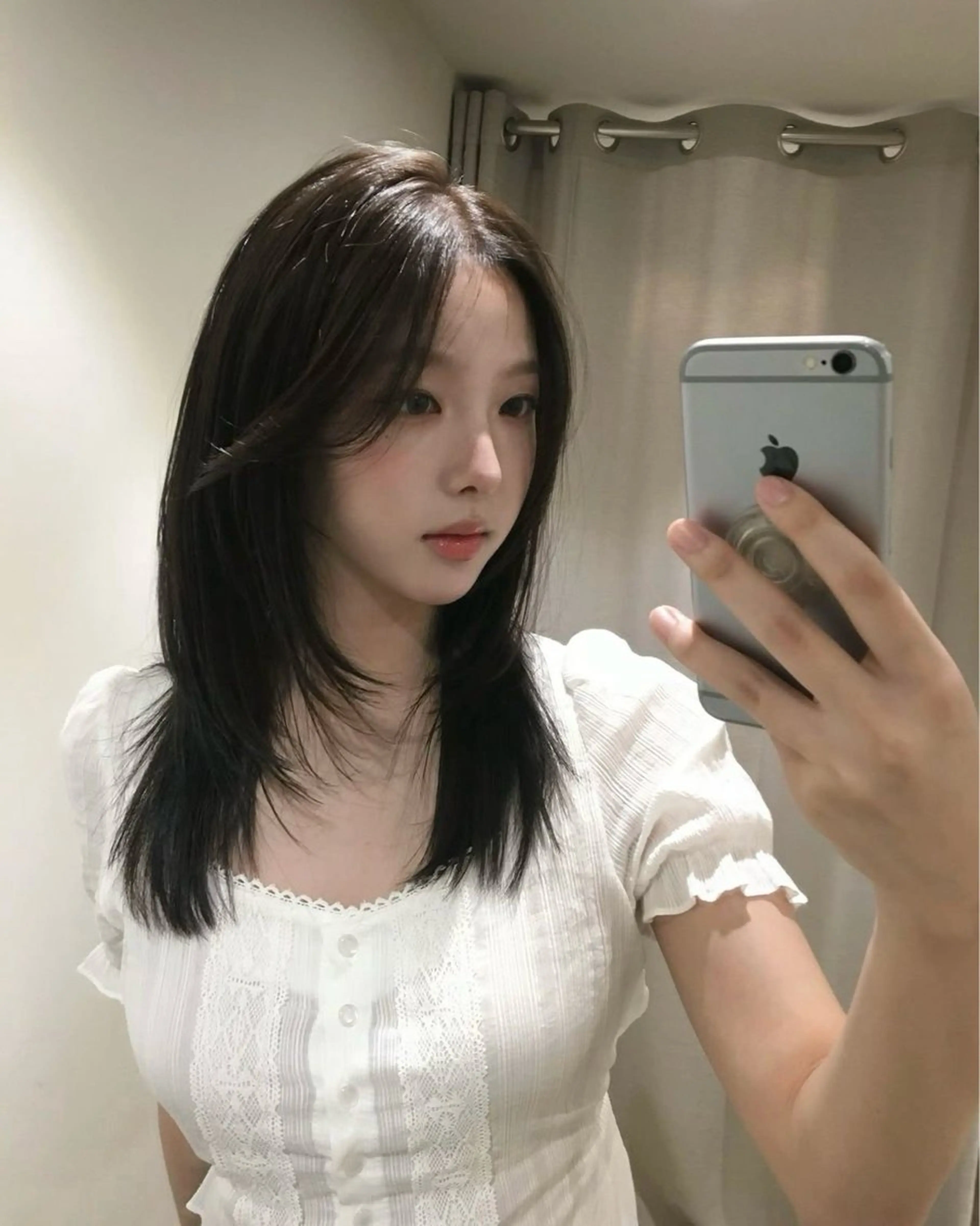 ミディアム カラー カット ヘアカラー トリートメント 山崎/ボブ縮毛矯正 レイヤー髪質改善のヘアスタイル