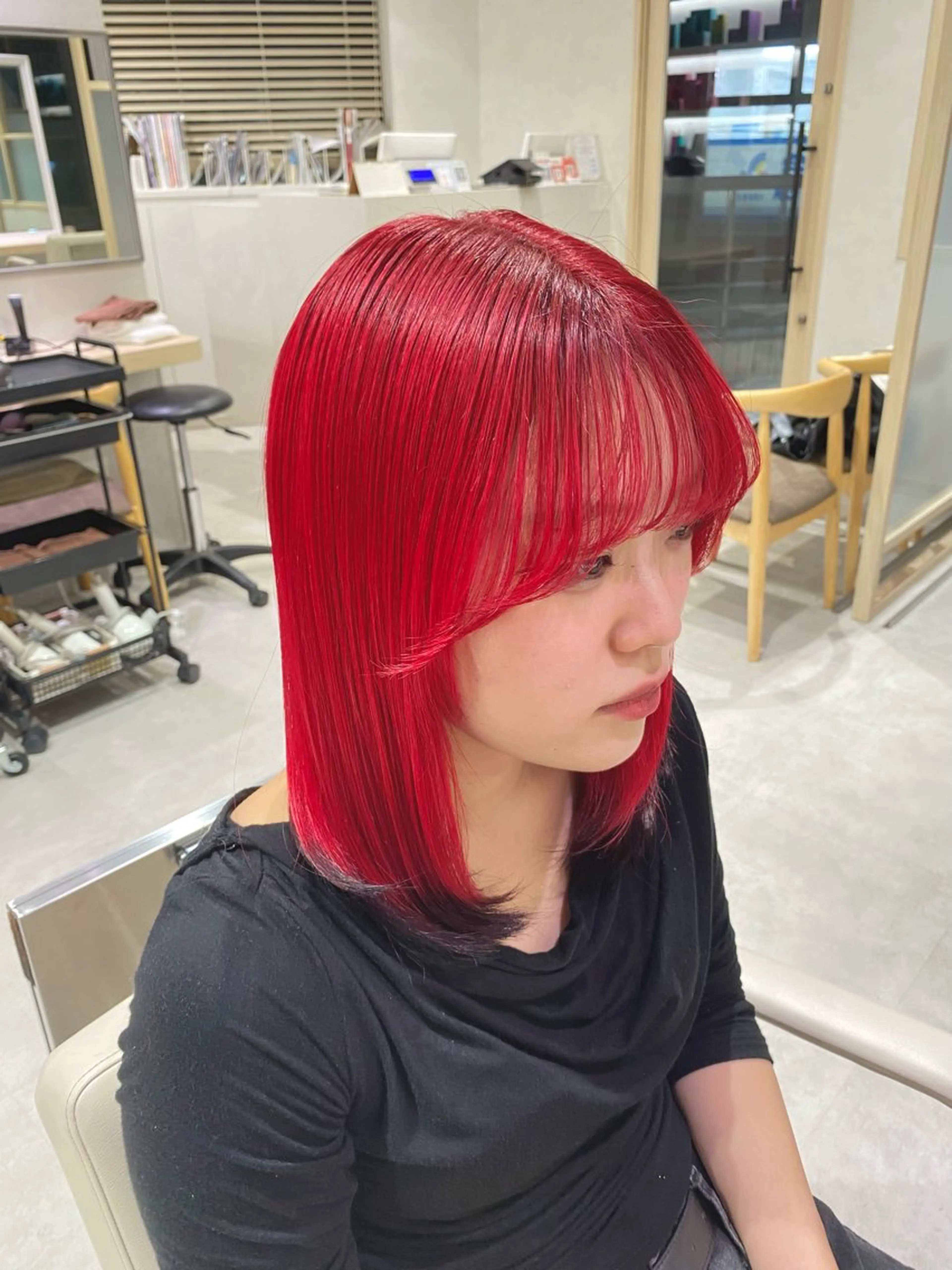 ミディアム カラー 黒髪 ブリーチ カット ヘアカラー トリートメント 低ダメージ施術/ 🐮牛木 史裕🐮のヘアスタイル