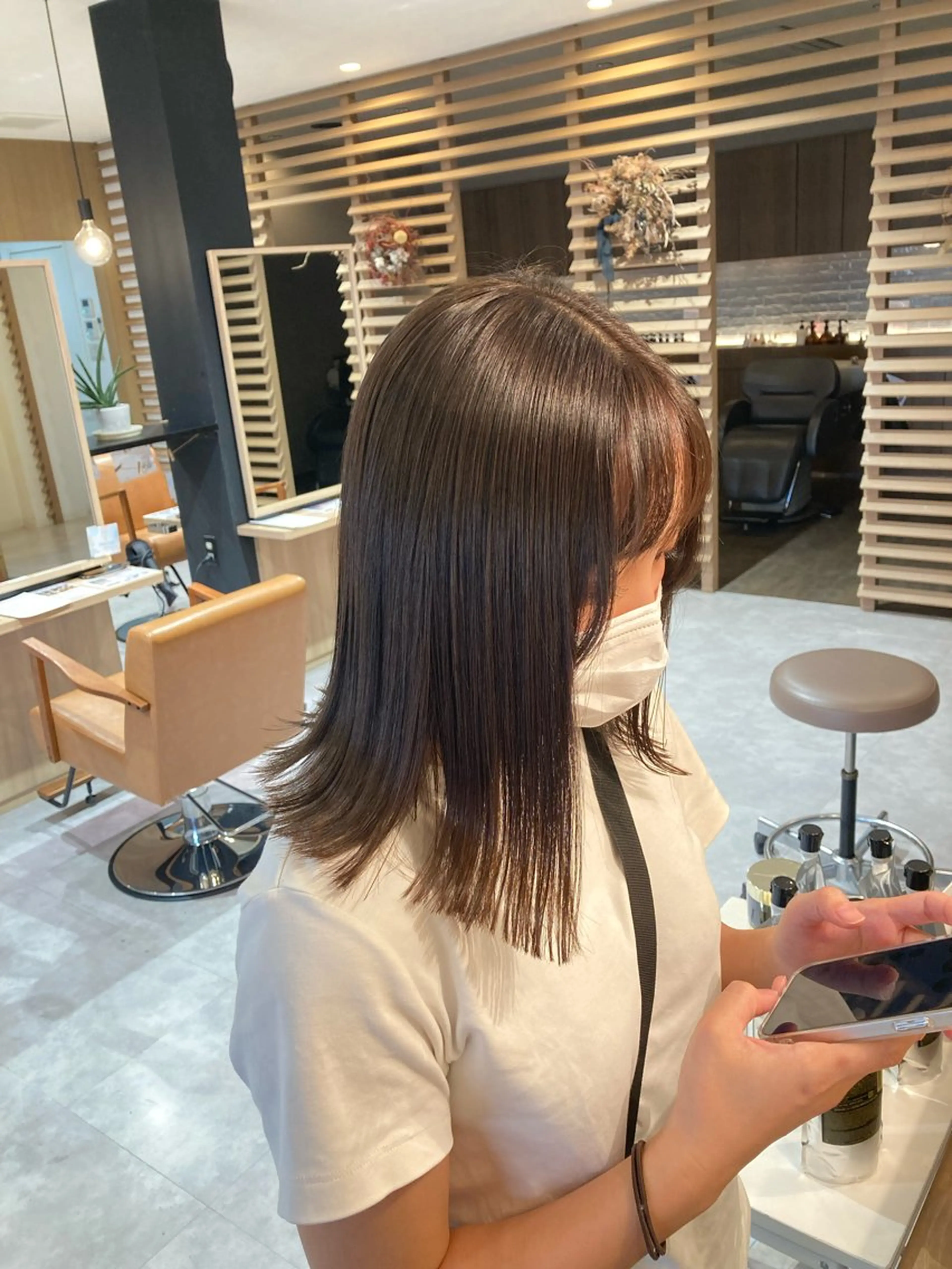 ミディアム カット 縮毛矯正 髪質改善/パパス 学南町/松島大己のヘアスタイル