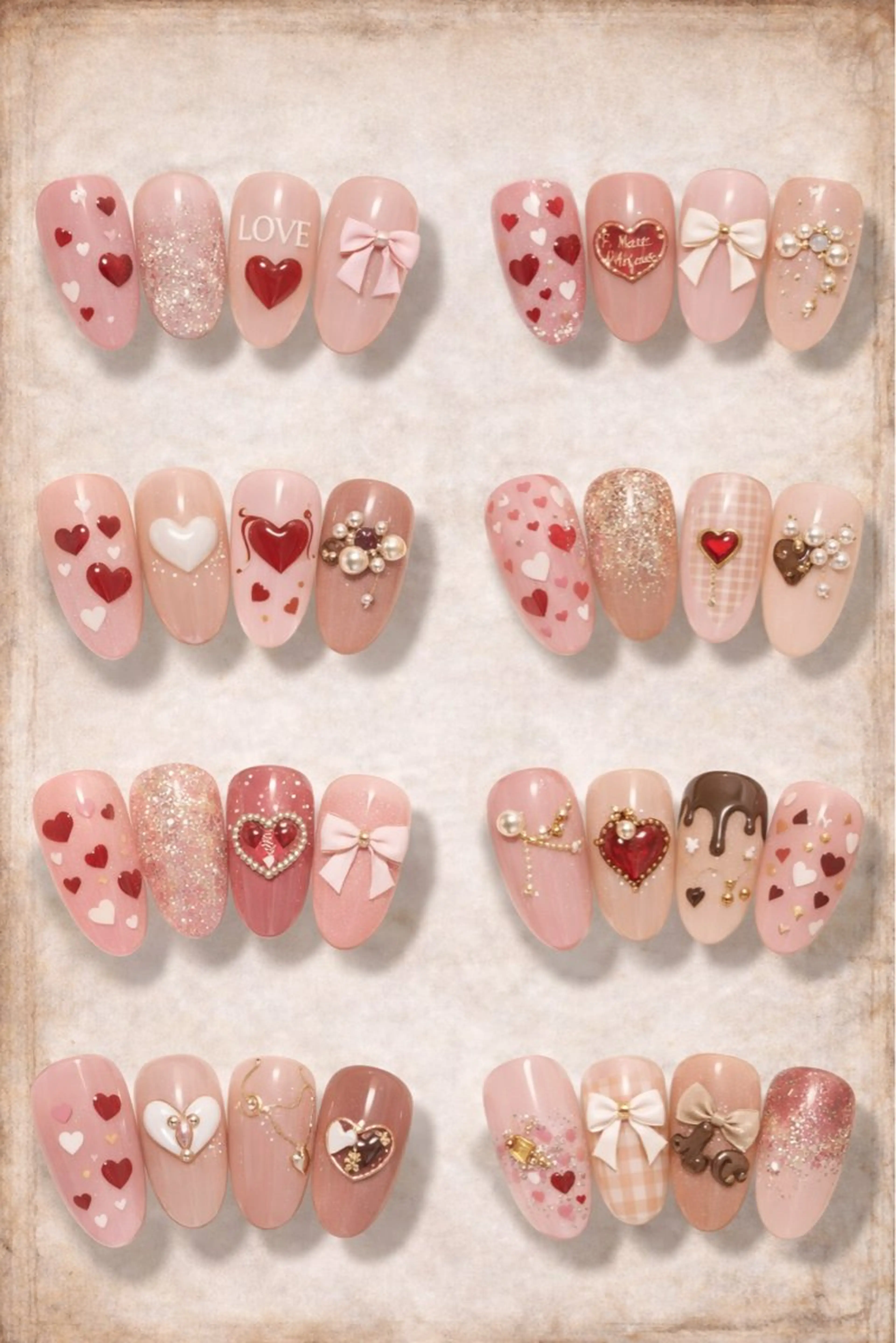 ネイル バレンタイン ハンドネイル Roger 舞のネイルデザイン