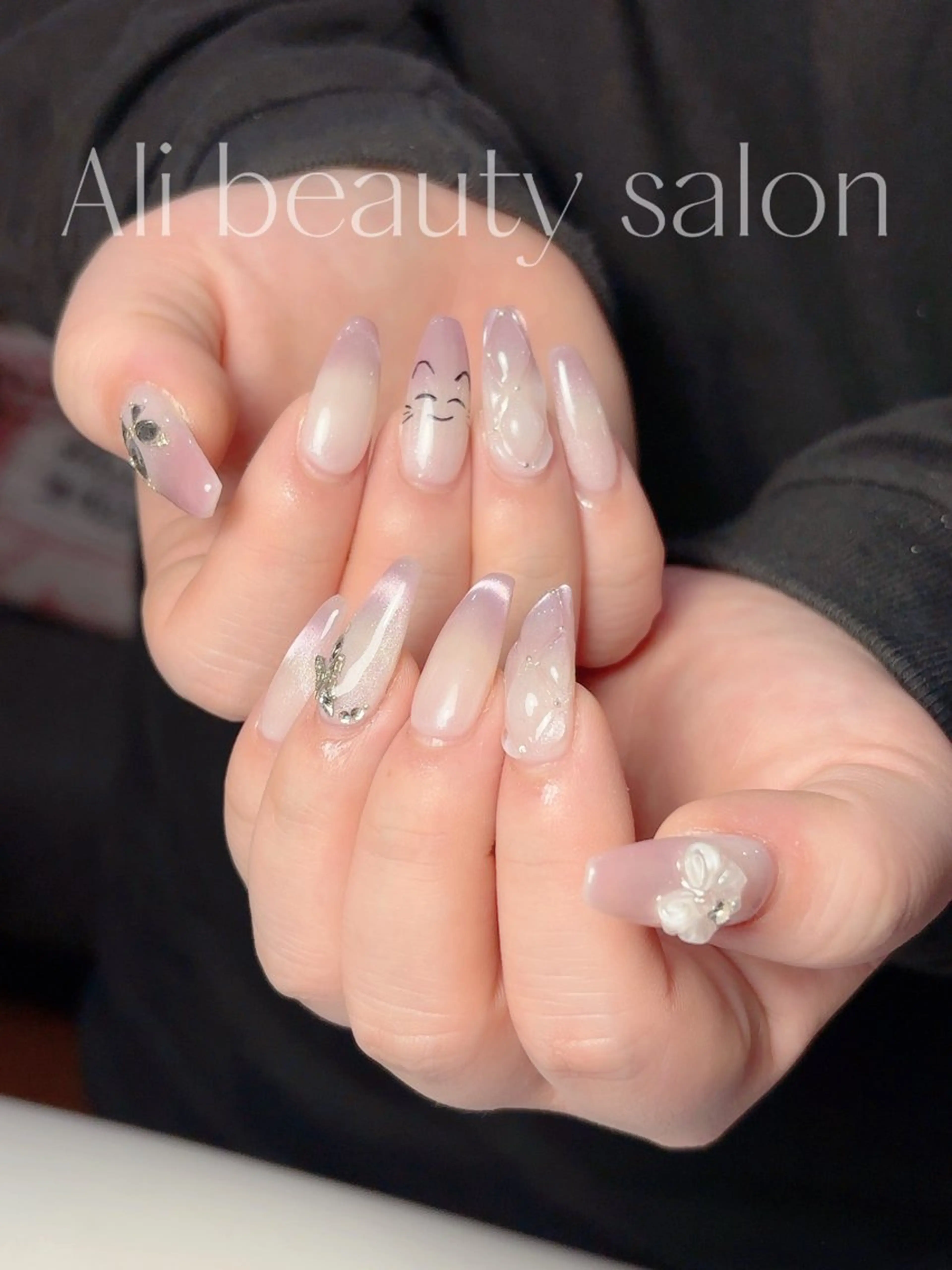 ネイル グラデーション マグネットネイル 持ち込み ハンドネイル Ali 新小岩 ネイル専門のネイルデザイン