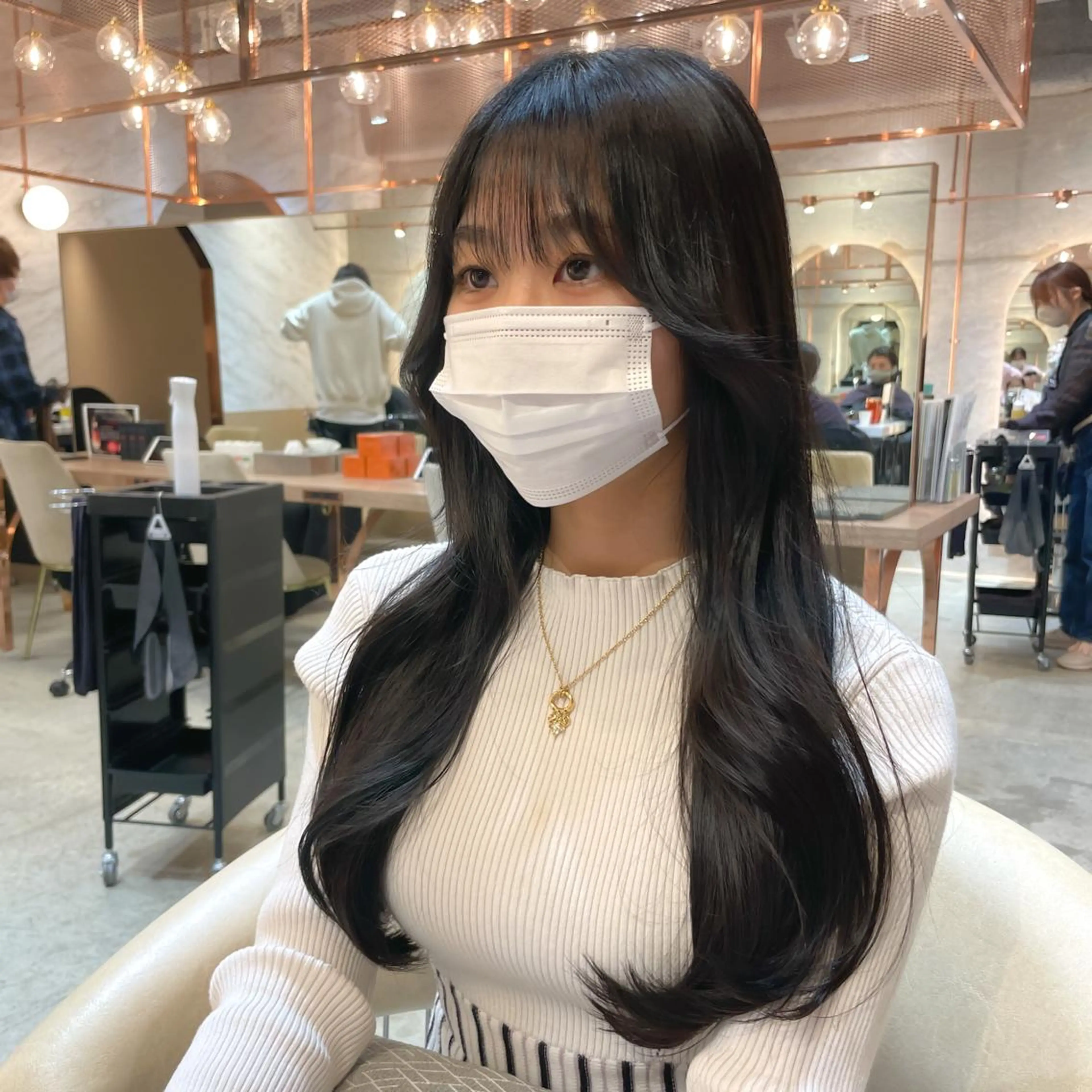 ロング カラー カット ヘアカラー 縮毛矯正 トリートメント レイヤー/韓国ヘア 縮毛矯正🫧鈴木颯のヘアスタイル