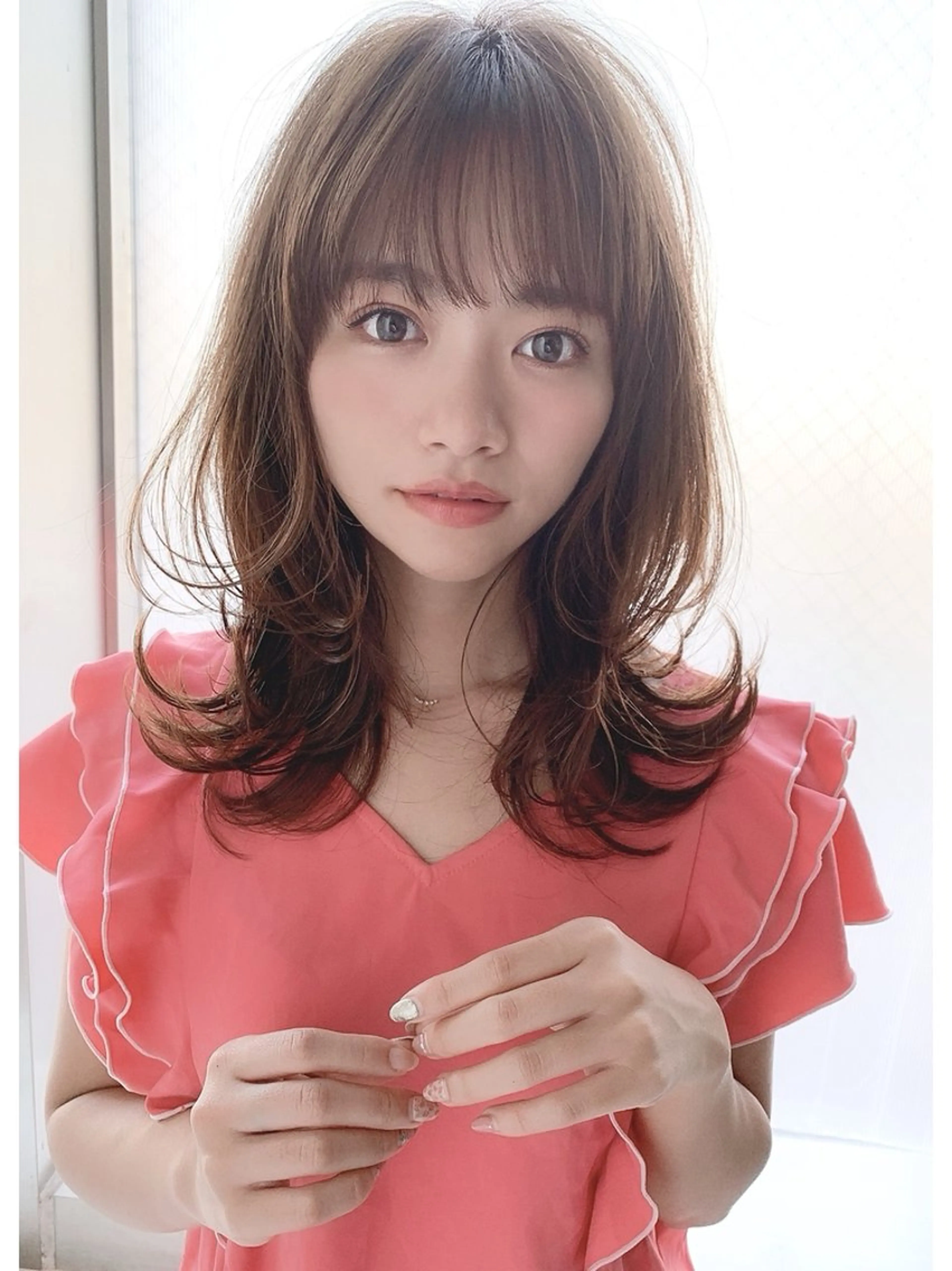 セミロング 小顔カット GLanz 朱蒙のヘアスタイル