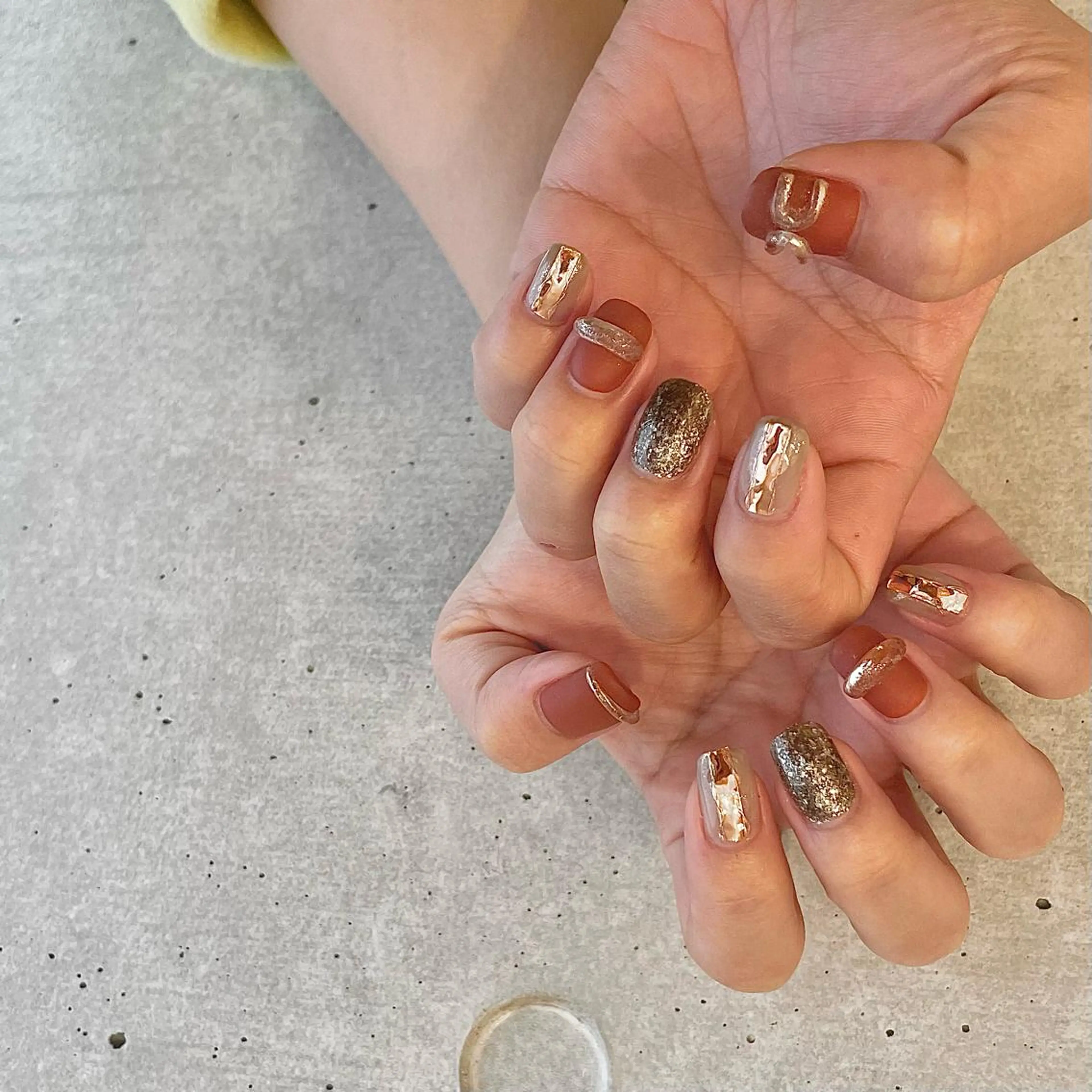 ショート カラー パーマ ヘアアレンジ メンズ キッズ ネイル マツエク・マツパ アイブロウ オレンジ カラーマツエク オレンジ nail&eye Aoのマツエク・マツパデザイン