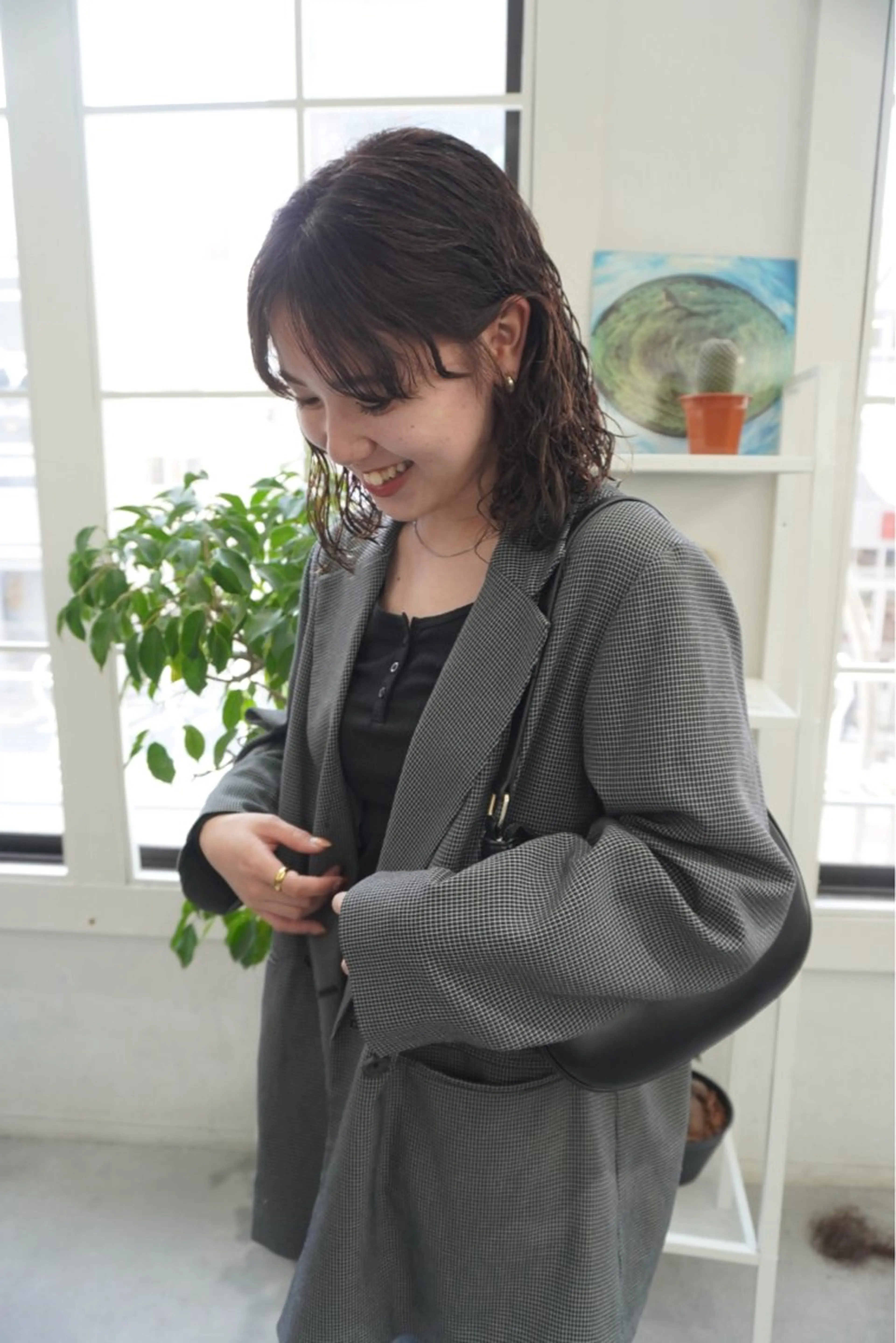 ミディアム カラー パーマ ミディアムパーマ ボブ カット ヘアカラー パーマ トリートメント レイヤー／似合わせ TAKUYAのヘアスタイル