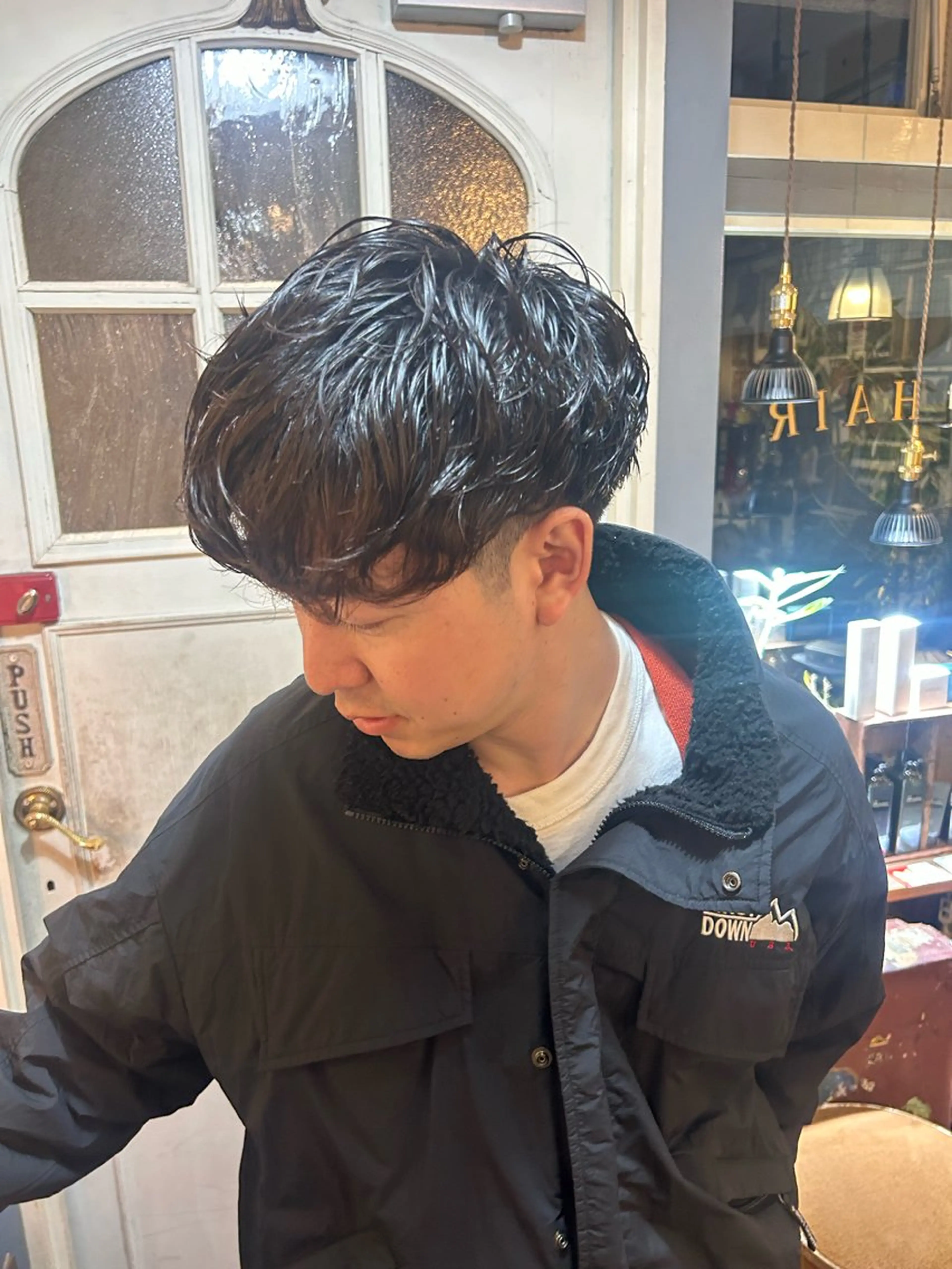 ショート パーマ メンズ メンズパーマ カット パーマ 清水千優/パーマ/透 明感カラー/メンズのヘアスタイル