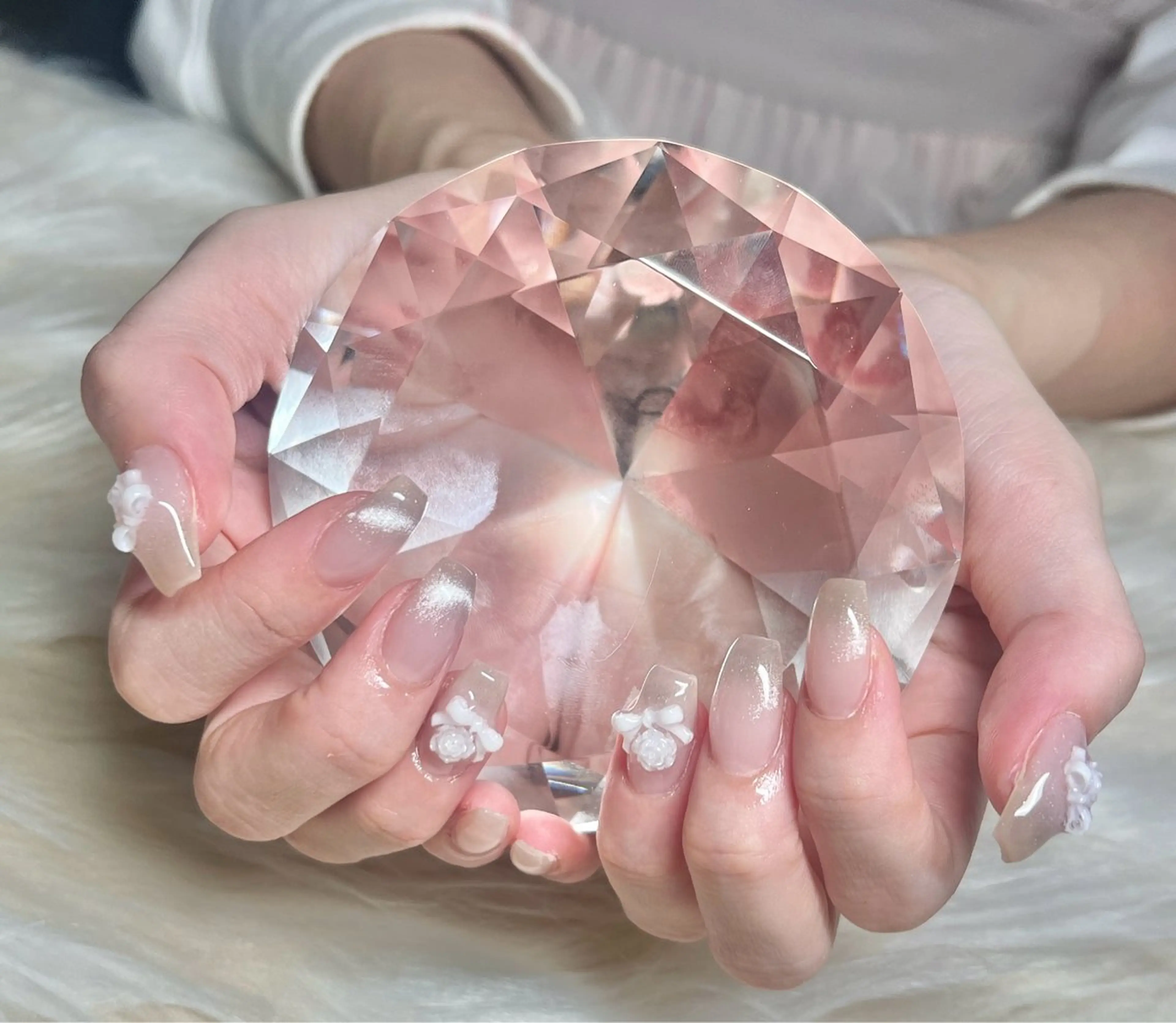 ネイル 長さ出し フレンチネイル ジェルネイル グラデーション 韓国ネイル ハンドネイル Nail&eye Belire 新宿のネイルデザイン