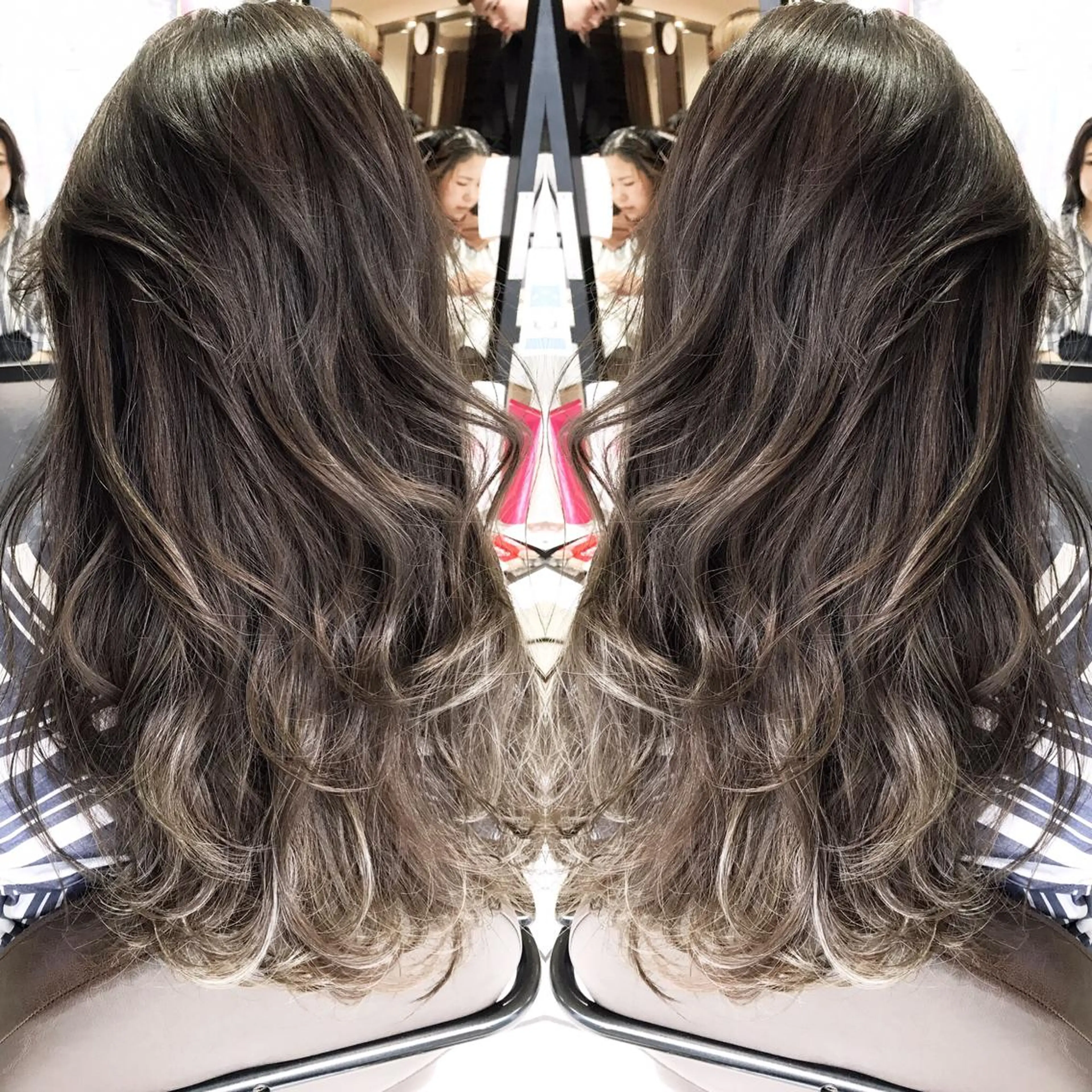 ロング カラー シールエクステ⭐️ オオミタクヤのヘアスタイル