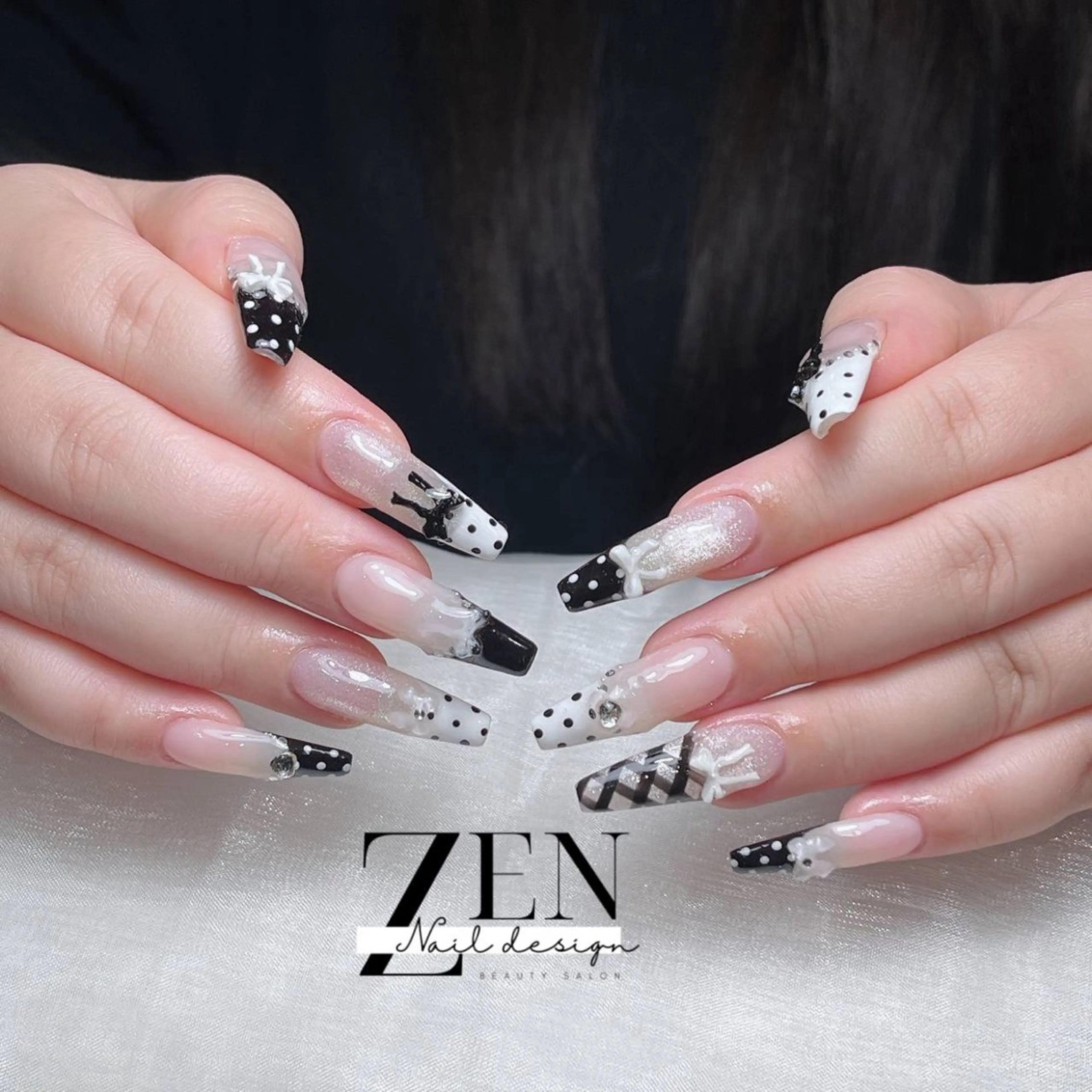 ネイル チークネイル 長さ出し フレンチネイル 韓国ネイル マグネットネイル ハンドネイル Zen Nail Design 池袋のネイルデザイン