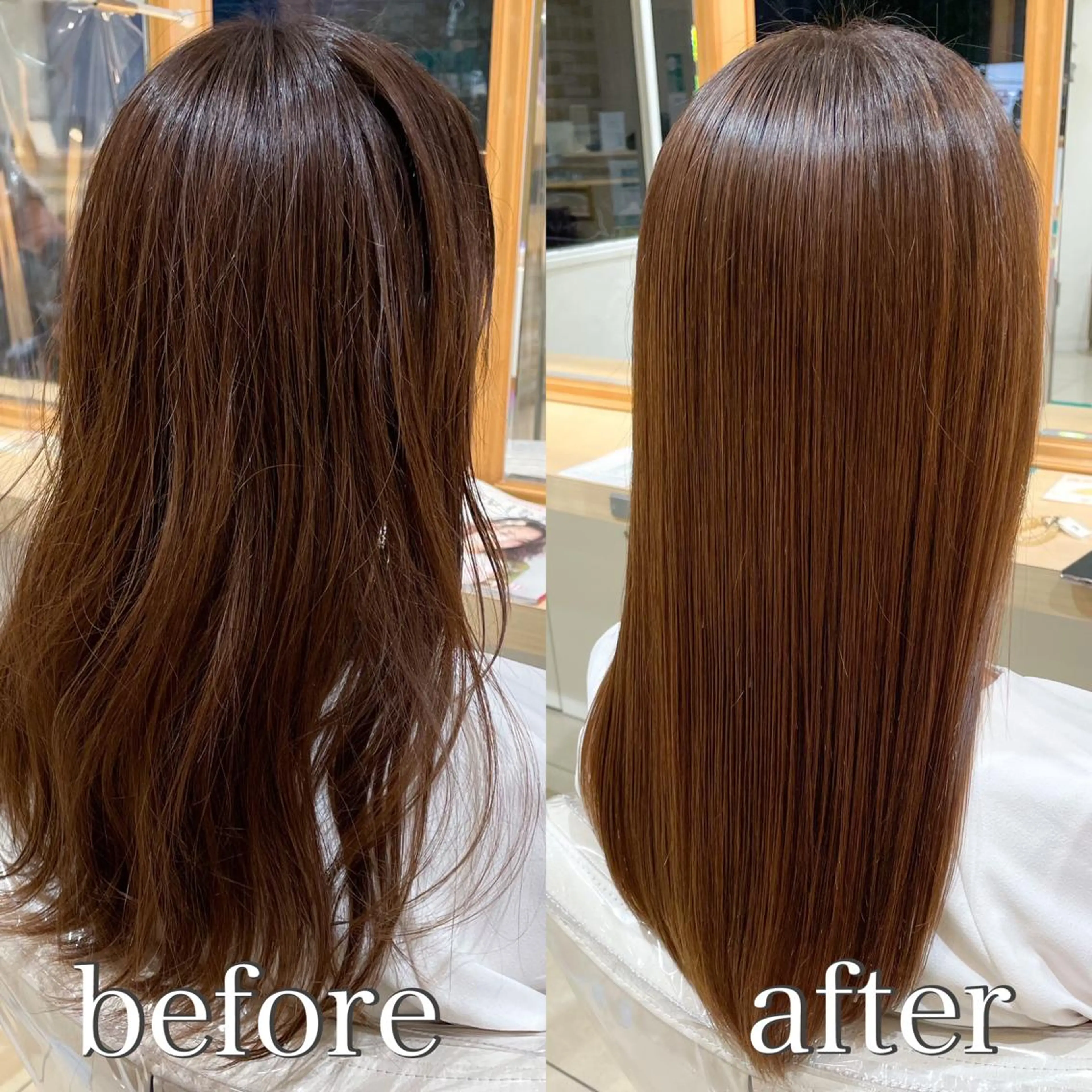 セミロング カット 縮毛矯正 トリートメント 美髪⭐︎髪質改善 井上　康司のヘアスタイル