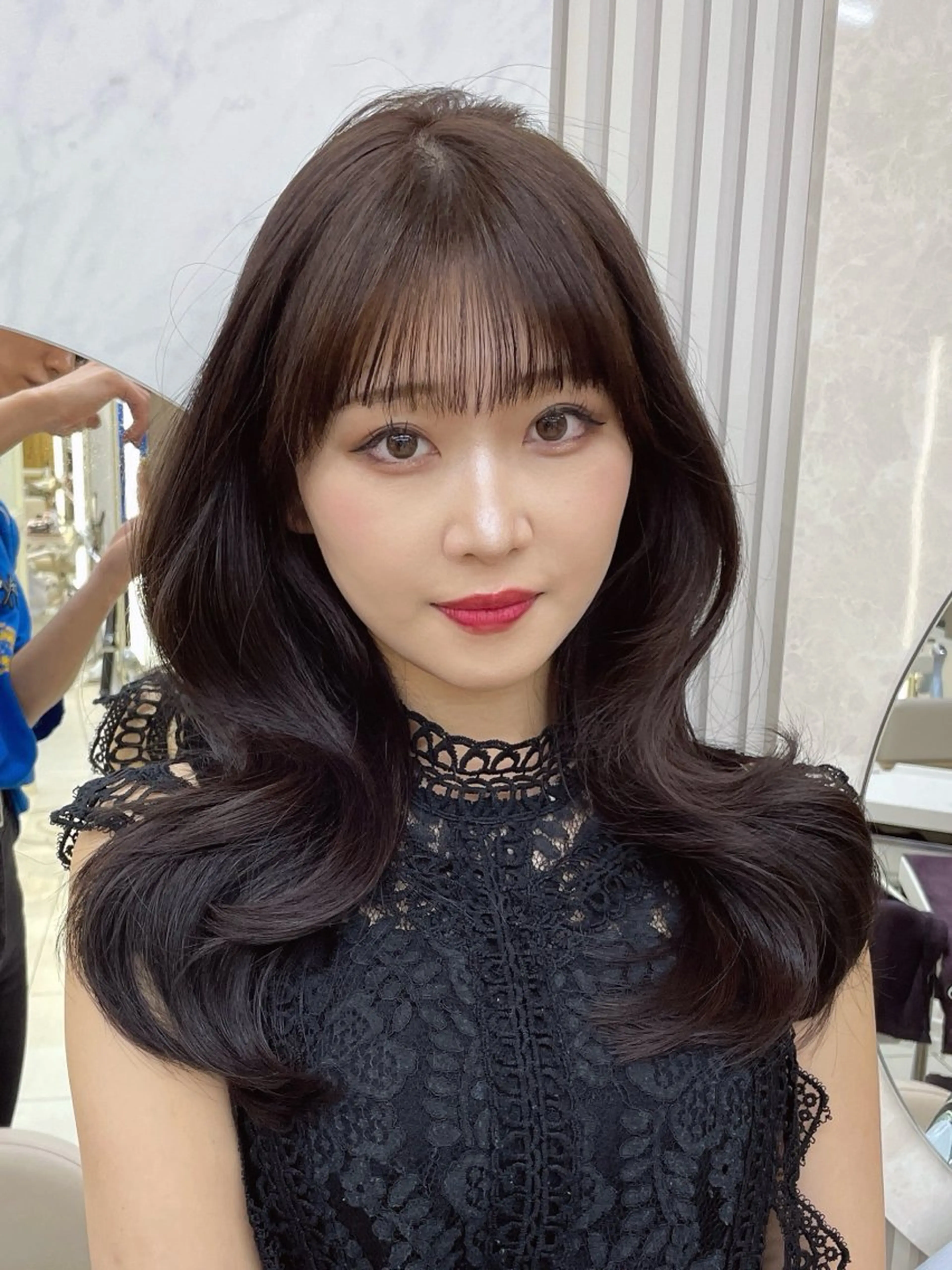 セミロング カット 顔周り/透明感カラー /韓国ヘア/TAKUのヘアスタイル