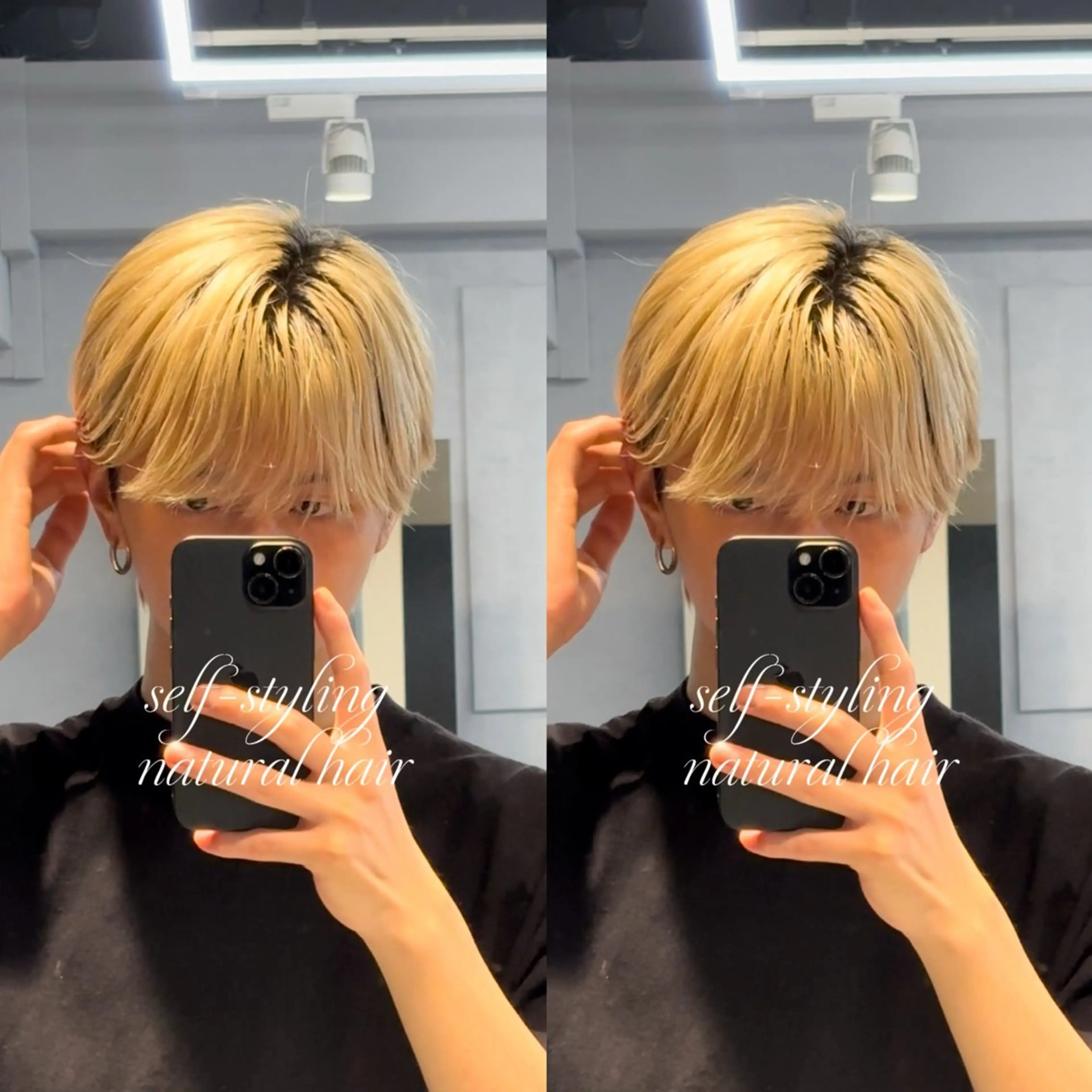 ミディアム カラー メンズ メンズブリーチ マッシュ シースルーマッシュ ベージュカラー ブリーチ カット ヘアカラー トリートメント 渋谷✨メンズ特価✨ 泉　龍之介のヘアスタイル