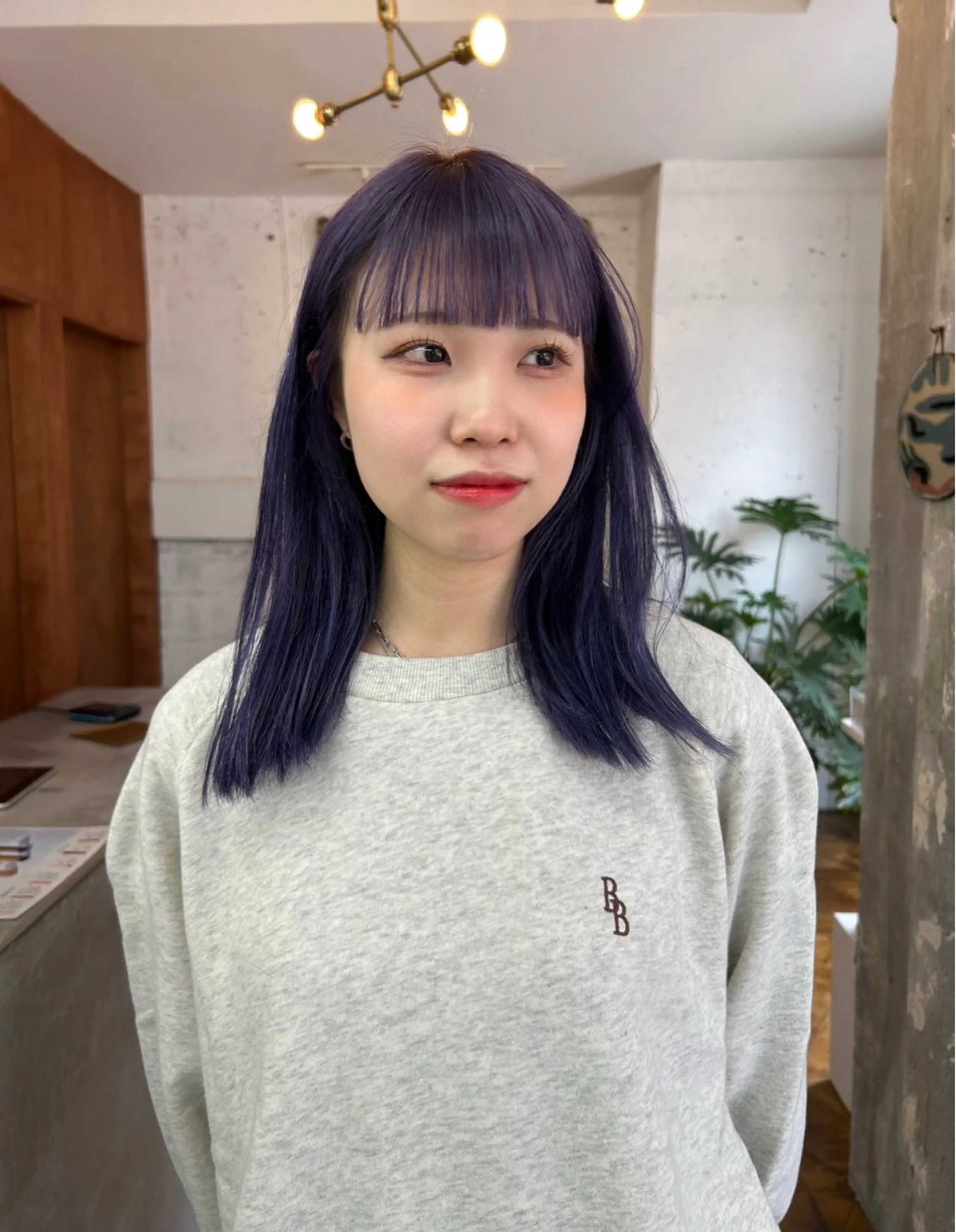 セミロング パープルカラー ヘアカラー 🫧透明感カラー🫧 ハシモトタケルのヘアスタイル