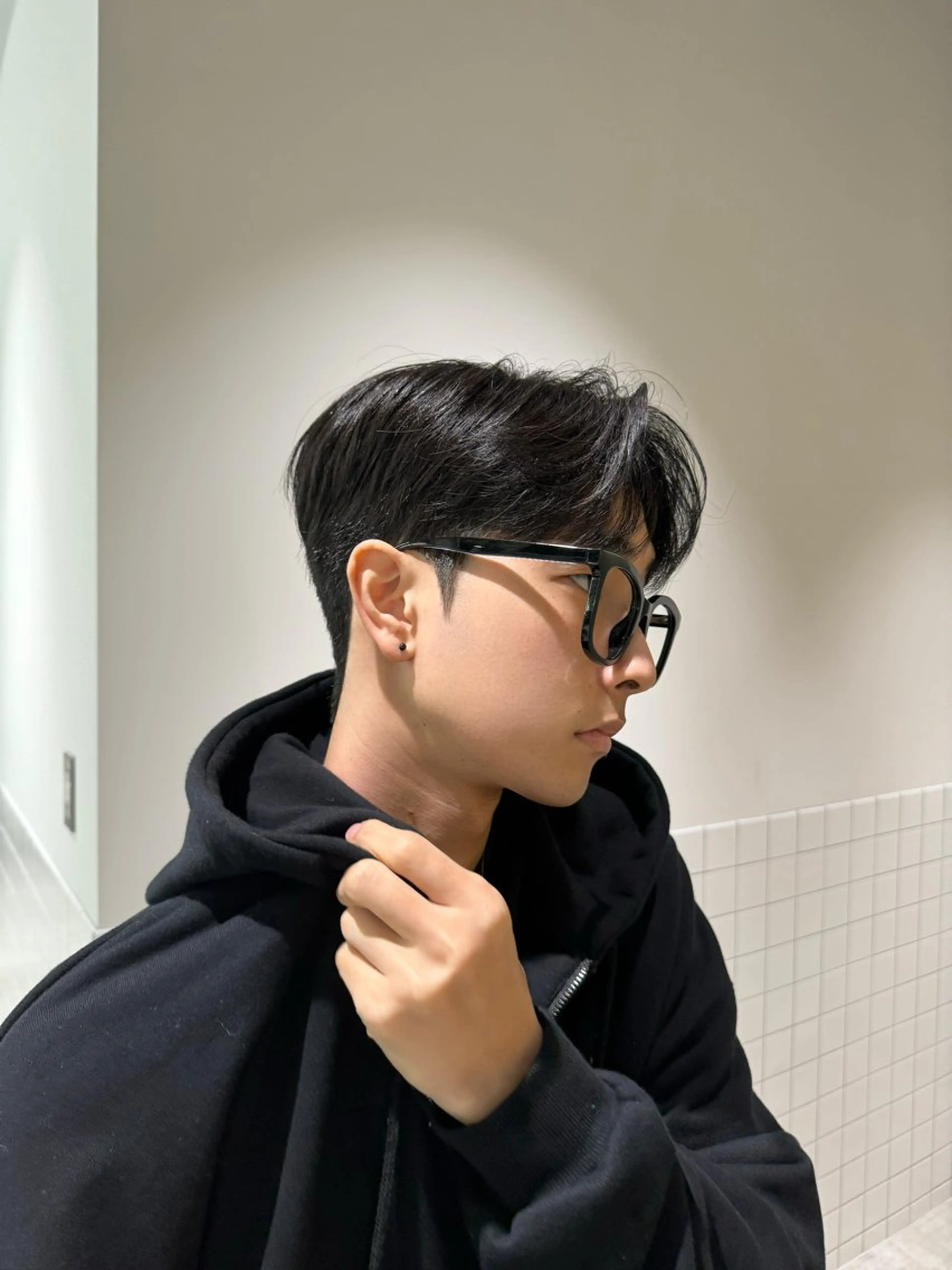 ショート メンズ ダウンパーマ メンズ韓国風 メンズパーマ 韓国風ヘア me by SALOWIN所属・梅田/メンズ専門/ 韓国風/ダウンパーマのヘアスタイル