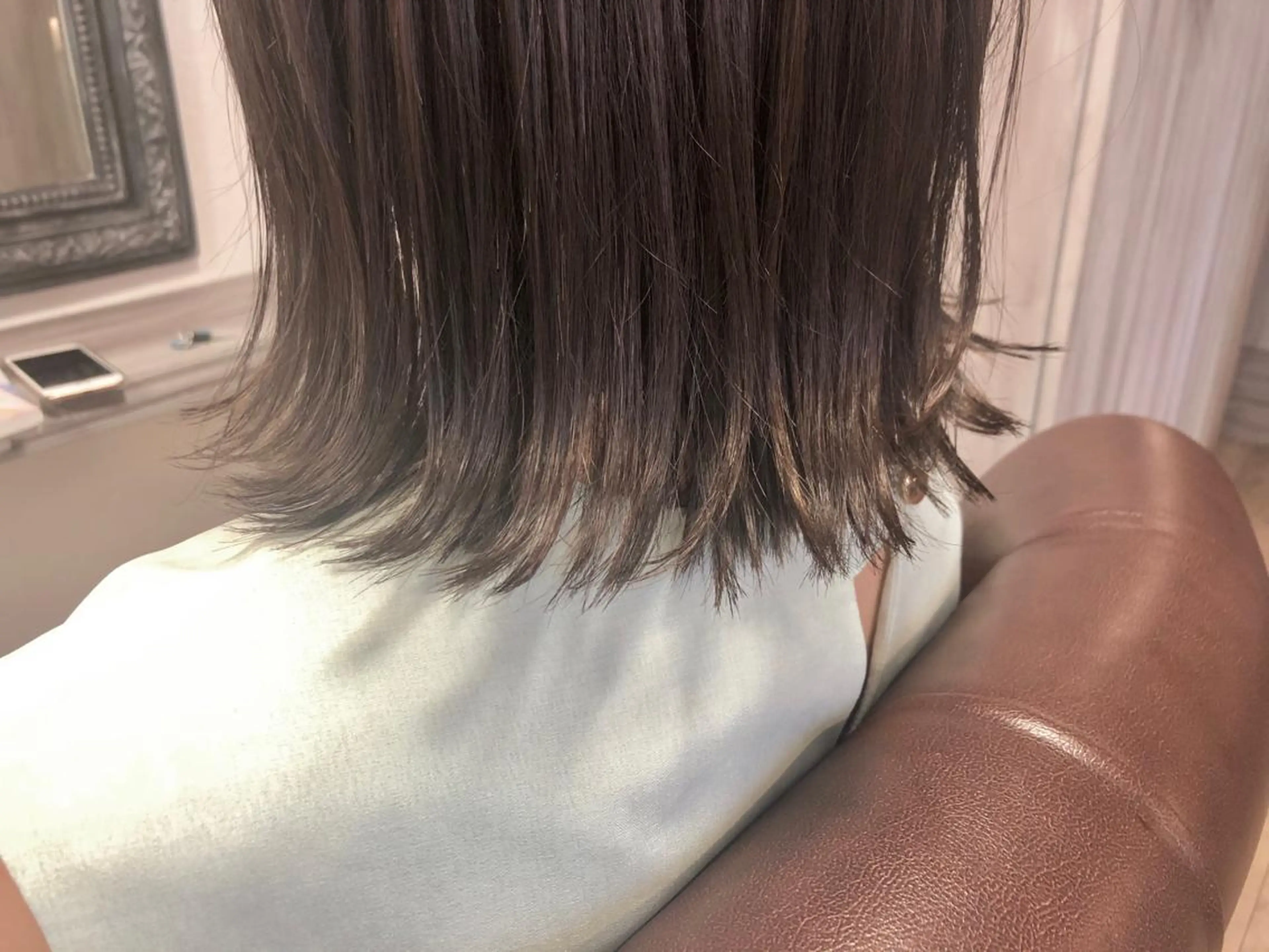 ミディアム カラー グレージュ 外ハネヘア カット 縮毛矯正 eyl ~ｴｲﾙ~所属・赤味消し髪質改善特化 🫧eyl西梅田🫧のヘアスタイル